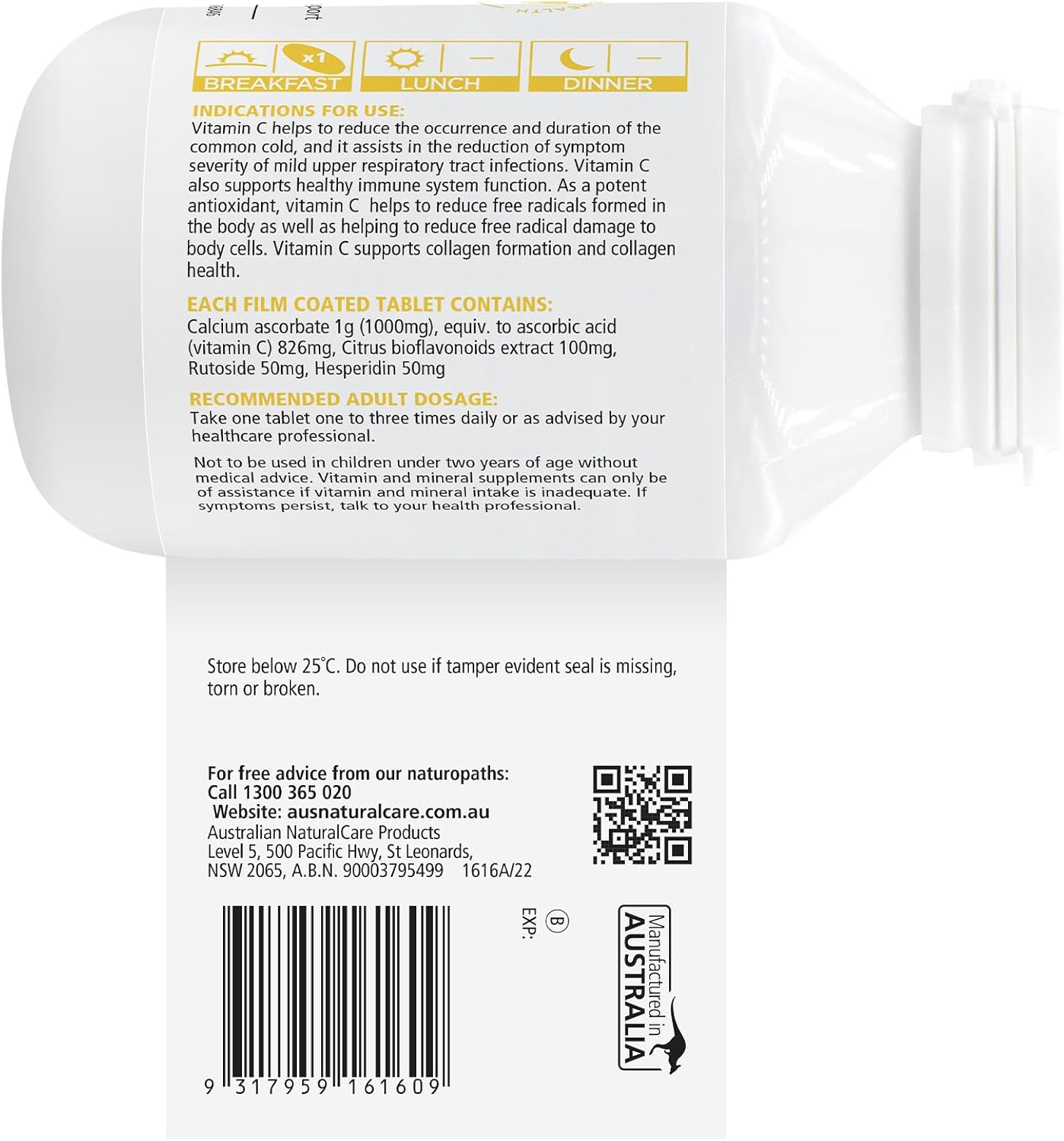 Australian Naturalcare - Super C 1000 120 Tabs image number 4