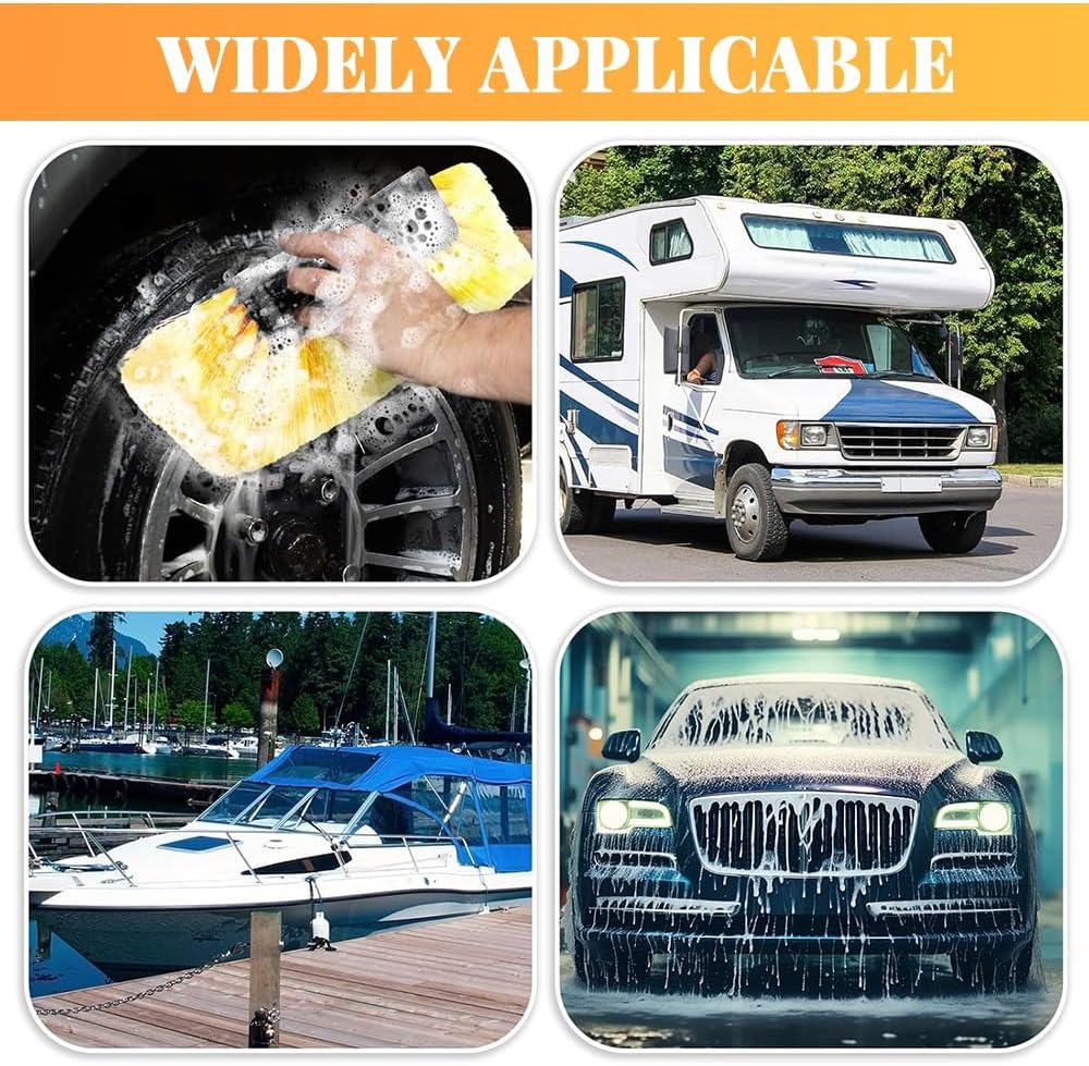 2 Pcs Car Wash Brush Head,Flow Thru Car Cleaning Brush,With Soft Detailing Bristle,Detachable,Portable Wash Brushes,For Auto,Rv,Truck,Boat,Camper,Yacht image number 1