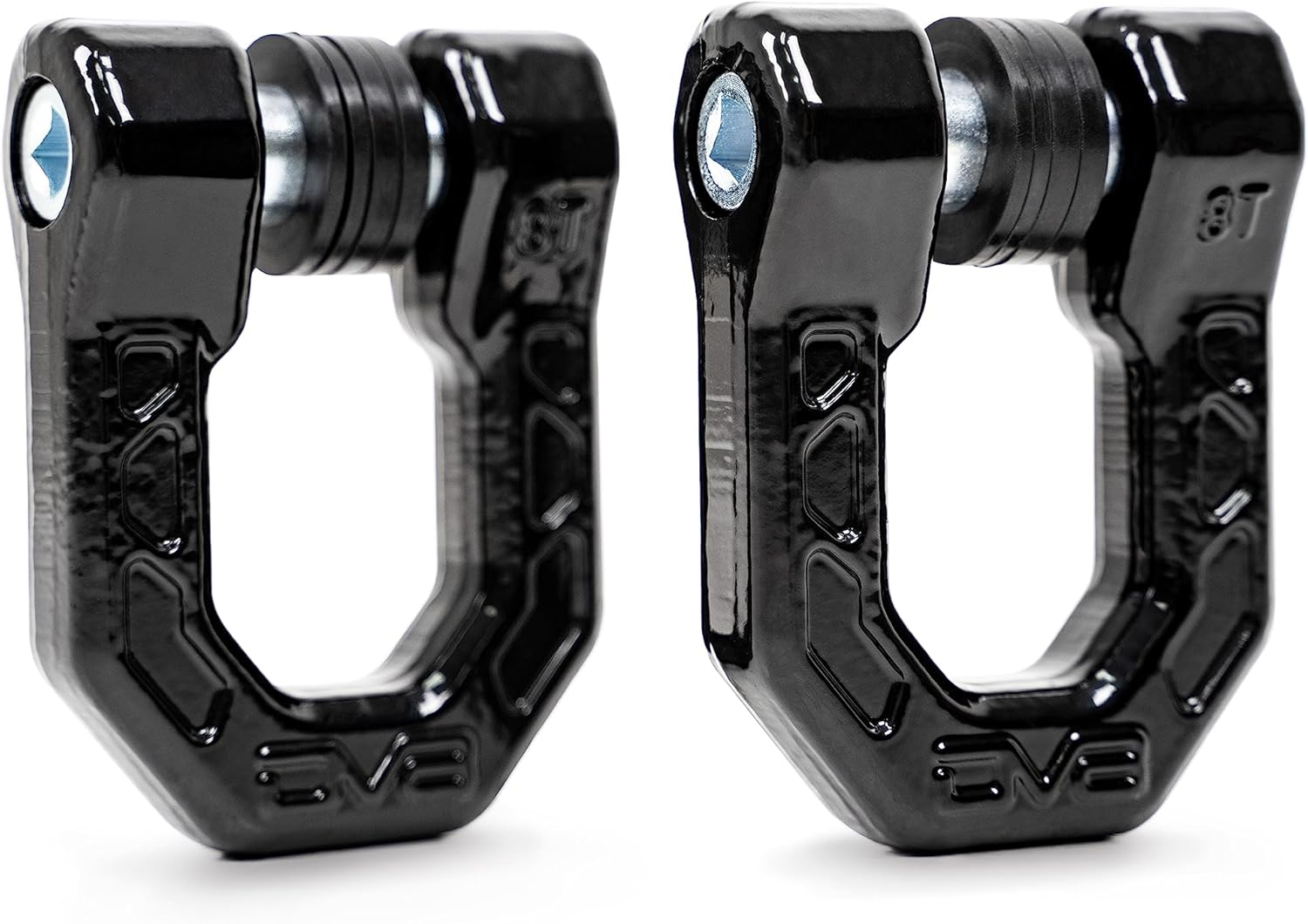 DV8 Offroad Elite Series D-Ring Shackles | Pair | 8 Ton Working Load Limit | (4) ⅛&rdquo; & (4) 3/16&rdquo; Isolators Included | 1&1/16&rdquo; Thick Forged Steel D-Ring (Black) image number 5