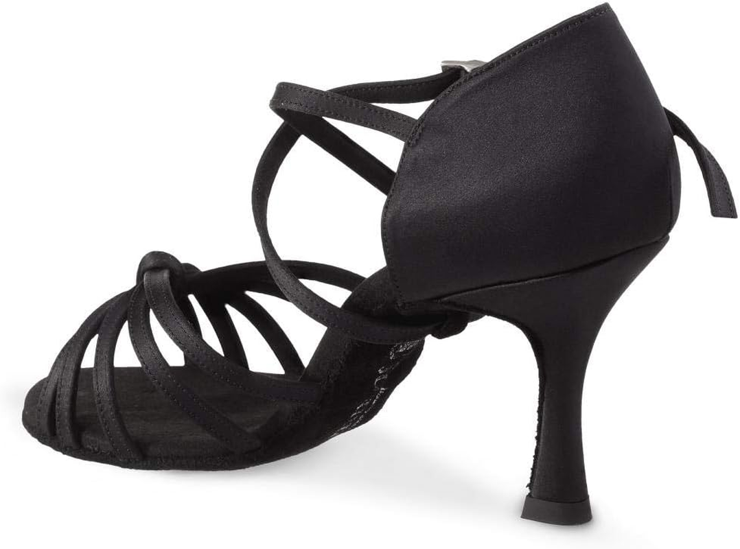 Rummos Women'S Dance Shoes R380 - Satin Black - Medium (Normal) - 7 Cm Flare Heel - Made in Portugal