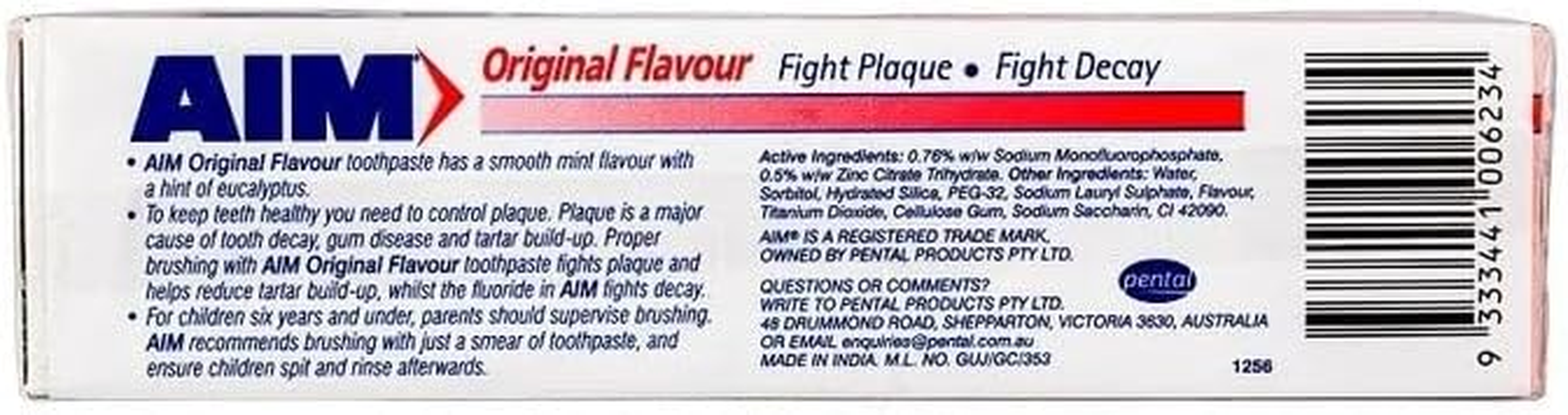 Aim Original Toothpaste Value Pack 90Gm X 3 (Pack of 3) image number 2