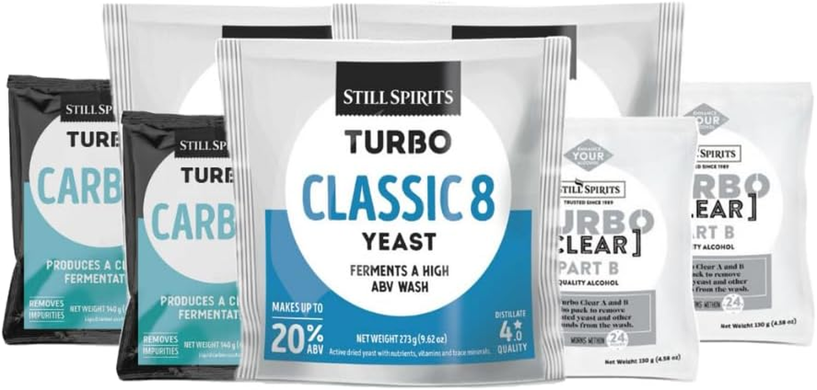 Still Spirits - Classic 8 Turbo Pack - Yeast, Clearer & Carbon - Multi Packs - Bulk Buy & Save! (3-Pack) image number 3