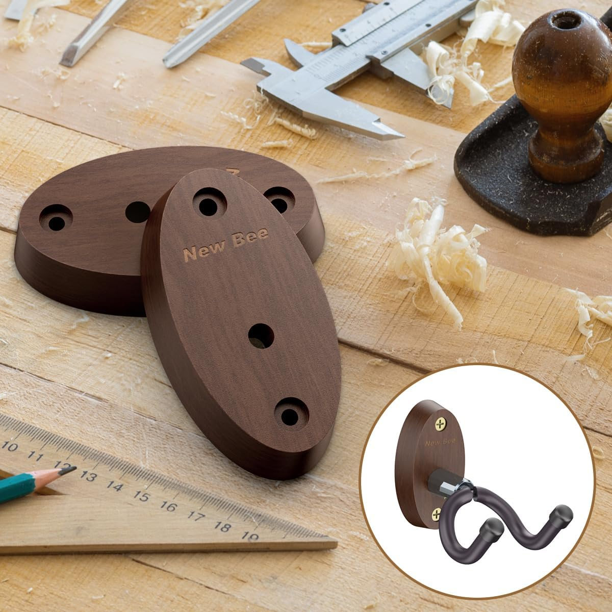 New Bee Guitar Wall Mount Guitar Hanger V-Shaped Guitar Hanger for Acoustic