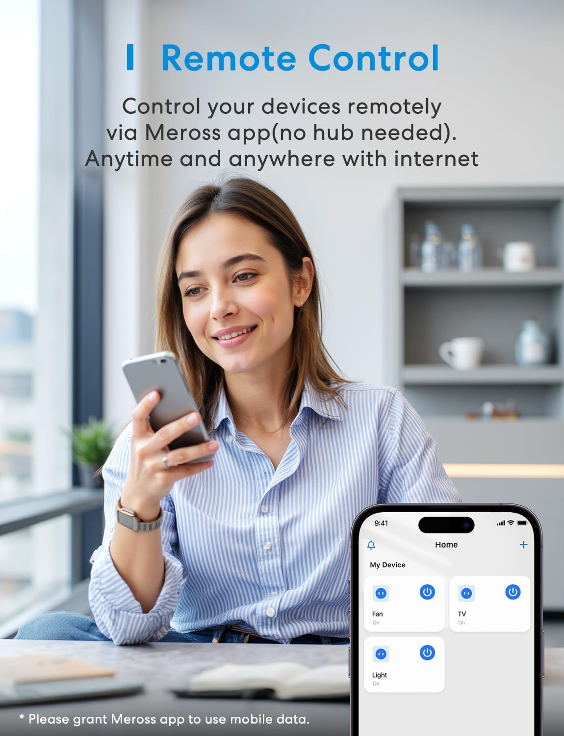 Meross Mini Smart Plug with Energy Monitor, 10A Wifi Outlet Socket Support Voice & App Remote Control, Timer, Offline Control, Compatible with Alexa, Google Home, Smartthings, 2 Pack image number 5