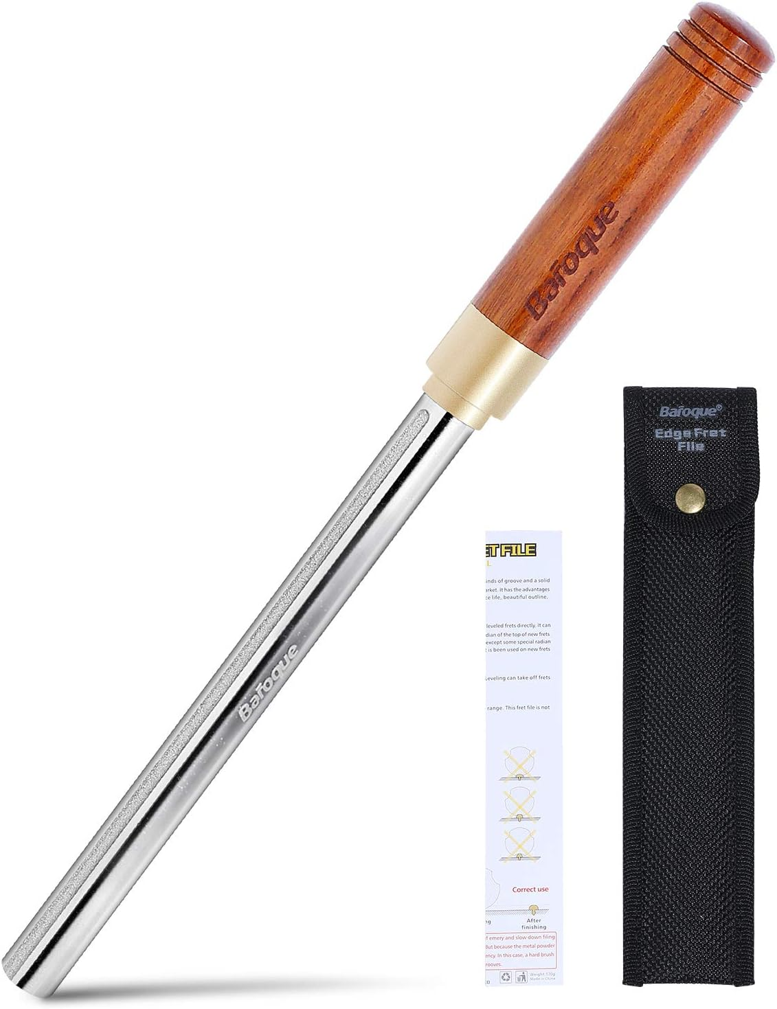 Baroque Fret Crowning Files Diamond, Guitar Fret Crown Dressing File, Fret Repairing Tools, Luthier Tools, Improved 3Rd Generation, with 3 Sizes for Guitars, Ukuleles, Bass, Banjo, Mandolin image number 4