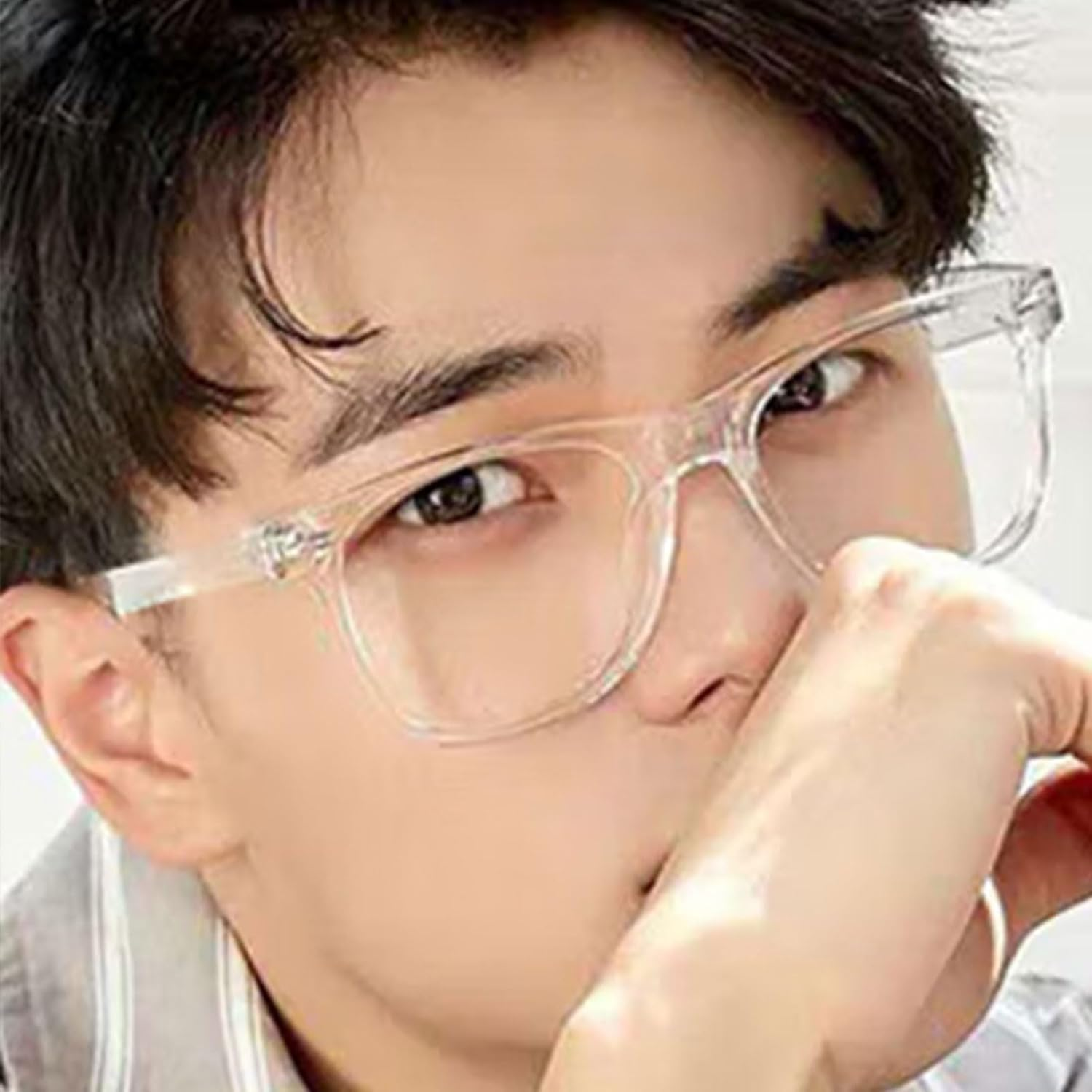 BGENHPON Upgraded Computer Game Anti-Blue Light, UV Ultraviolet Glasses, Anti-Eye Fatigue Square Frame Glasses for Men and Women, Transparent Lens Design image number 2