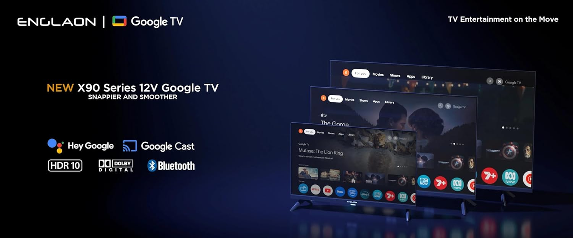 ENGLAON 40-Inch Full HD Smart TV, 12V/240V, Google TV OS, Built-In Chromecast, Bluetooth image number 4