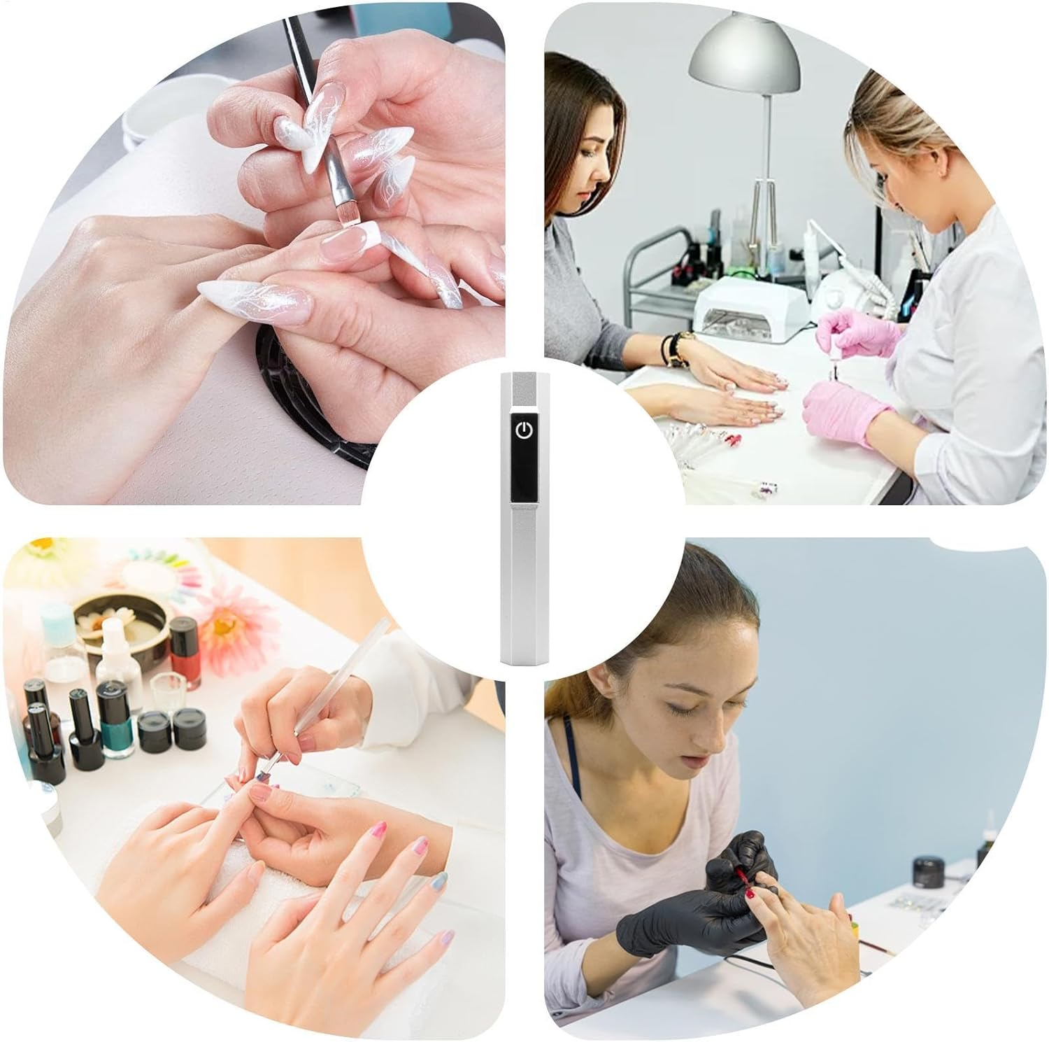 Nail Lamp, Wireless Flash Led Lamp with Display, 2 Timing Modes, Portable Cordless Manicure Curing Light, Quick-Dry Nail Dryer for Beginners and Professional Use, 4.53X0.79 Inches - White image number 5