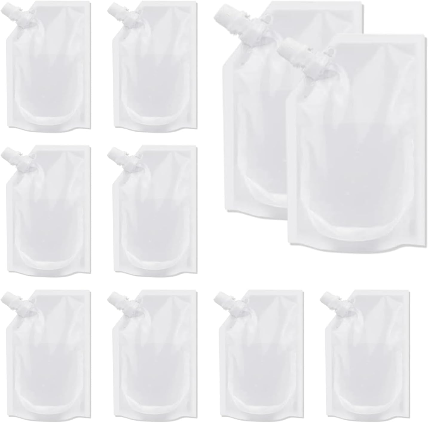 10PCS Drinks Flasks,Reusable Hip Flask with Spout,Liquor Pouch Drink Pouches for Festivals Hide Alcohol,Juice, Sneak Booze, Liquor, Rum, Water-220Ml image number 2