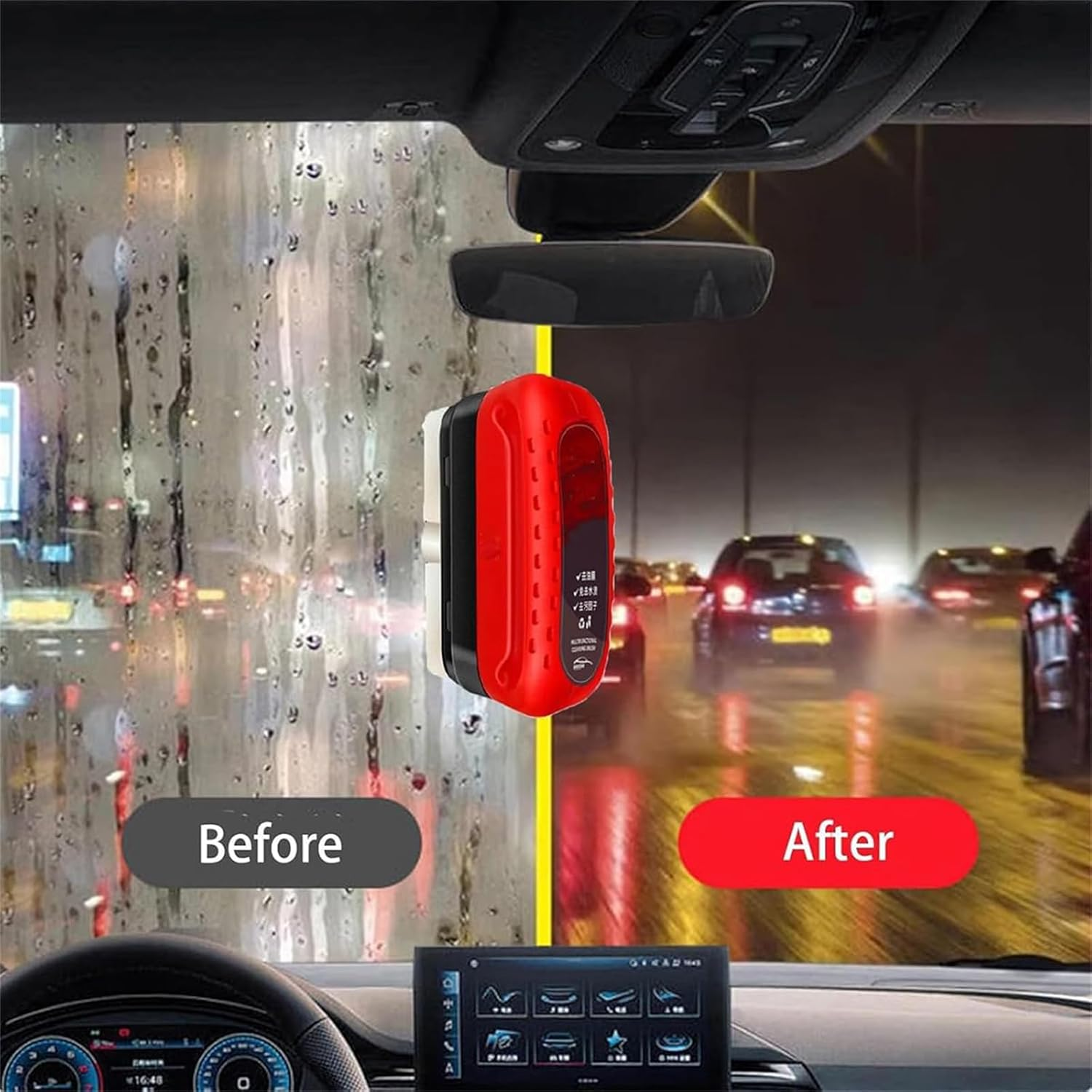 Sky Online Glass Cleaning Board, Seedhubtok Glass Cleaning Board, Dogsjeika Glass Cleaning Board, Louisx Glass Cleaning Board, Upgraded Clean Glass Coating for Windshield (3Pcs) image number 1