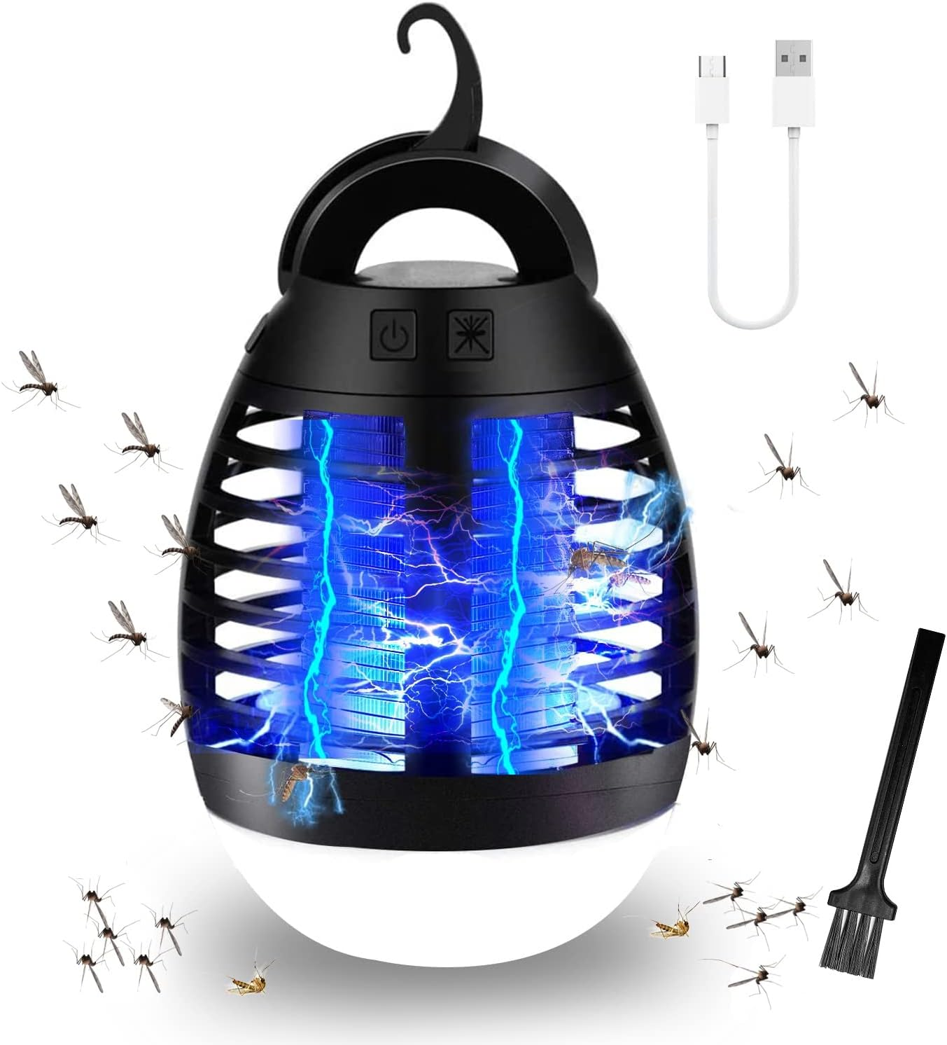Bug Zapper Outdoor Mosquito Killer Lamp Portable Bug Zapper Rechargeable Camping Mosquito Killer IP66 Waterproof, Camping Accessories Gear Must Haves