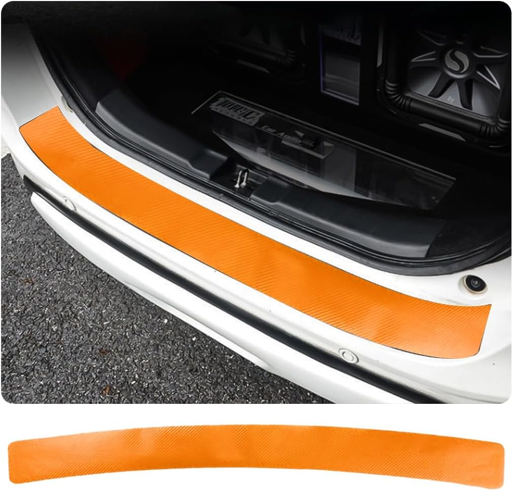 Ziciner Car Rear Bumper Protector Guard, Anti-Scratch Carbon Fiber Trunk Door Sill Protection Strip Sticker, Universal Vehicle Trim Cover Accessories for Car, Truck, SUV, Van (41&times;3.75 In, Black)