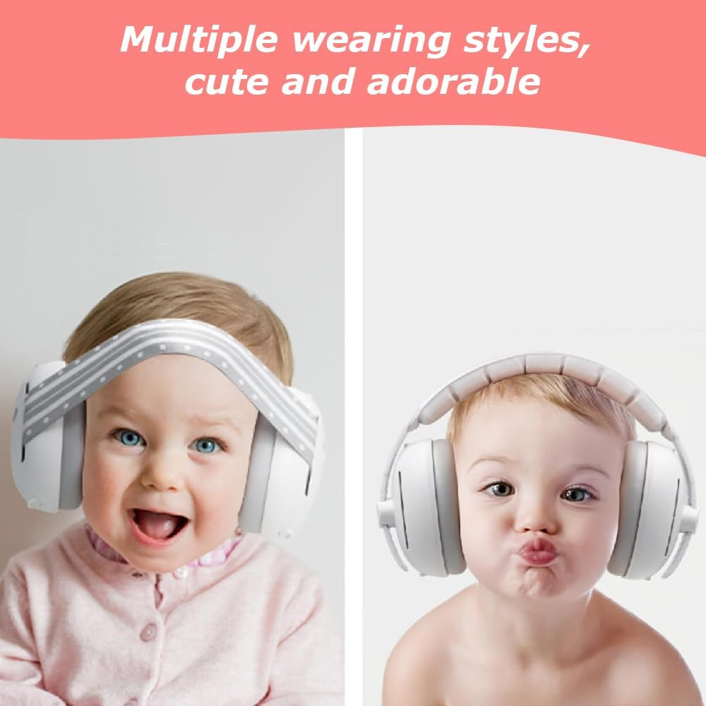 Baby Ear Muffs,2-In-1 Baby Noise Canceling Headphone,Protective Earmuffs,Toddlers Baby Earmuffs,Infant Hearing Protection,Muffs Noise Protection image number 5