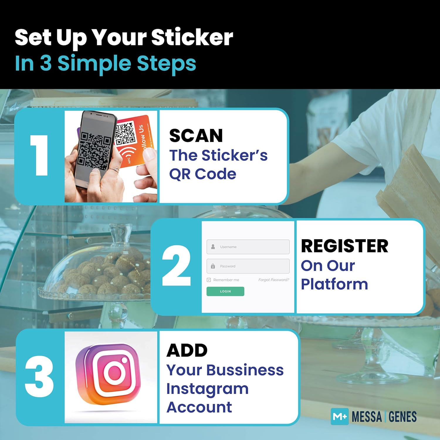 2X Instagram Follow Us Instagram Sticker | Increases Followers in 1 Click with Smart QR - NFC | Always Modify or Edit Your QR Code Links | for Business and Social Media Influencers image number 5