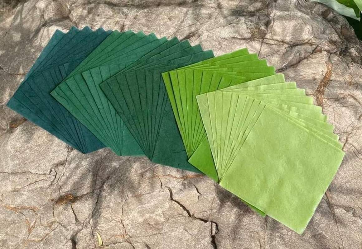 50 Sheets 6 X 6 Inches Natural Fiber Mulberry Paper Sheets Square Origami Paper Arts Folding Craft, Decoration Paper, Square Folding Paper for DIY Crafts (Mixed Colors Rice Straw Etc.,, 6 X 6)