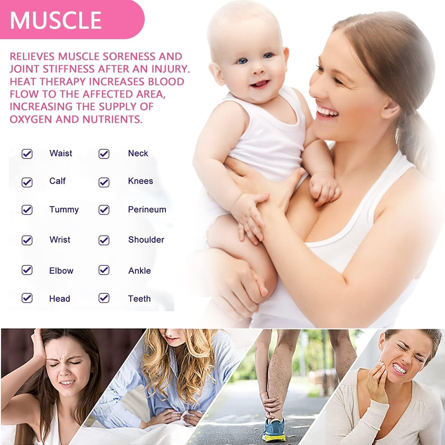 Perineal Cooling Pad, Reusable Perineal Cooling Pad for Postpartum & Hemorrhoid Pain Relief, Hot & Cold Packs for Women after Pregnancy and Delivery, 2 Ice Pack and 2 Cover(Pink)