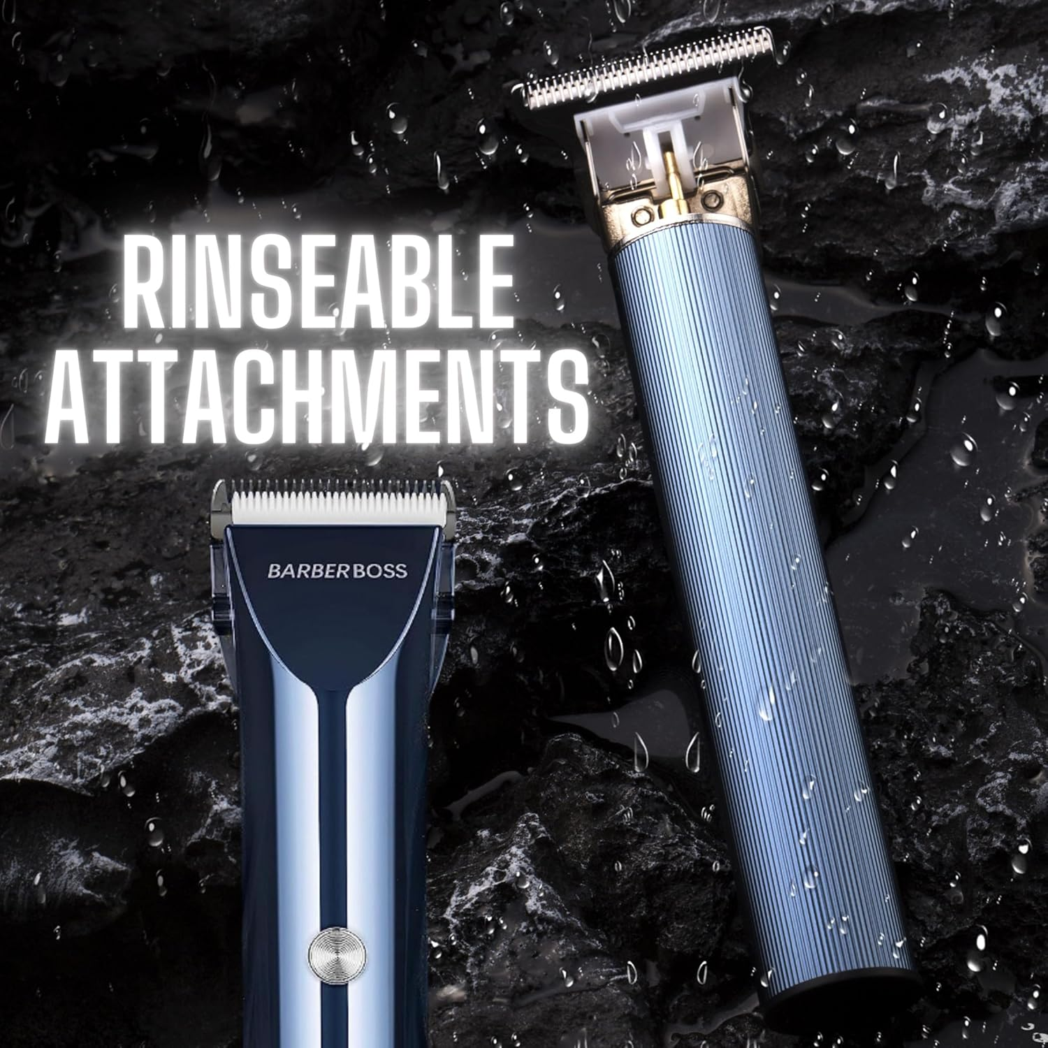 Barberboss Turbo Beard and Hair Trimmer for Men, Wireless LED Trimmer, Adjustable Blade Control, USB Fast Charge and 8 Length Comb Set, Men'S Grooming Kit image number 2