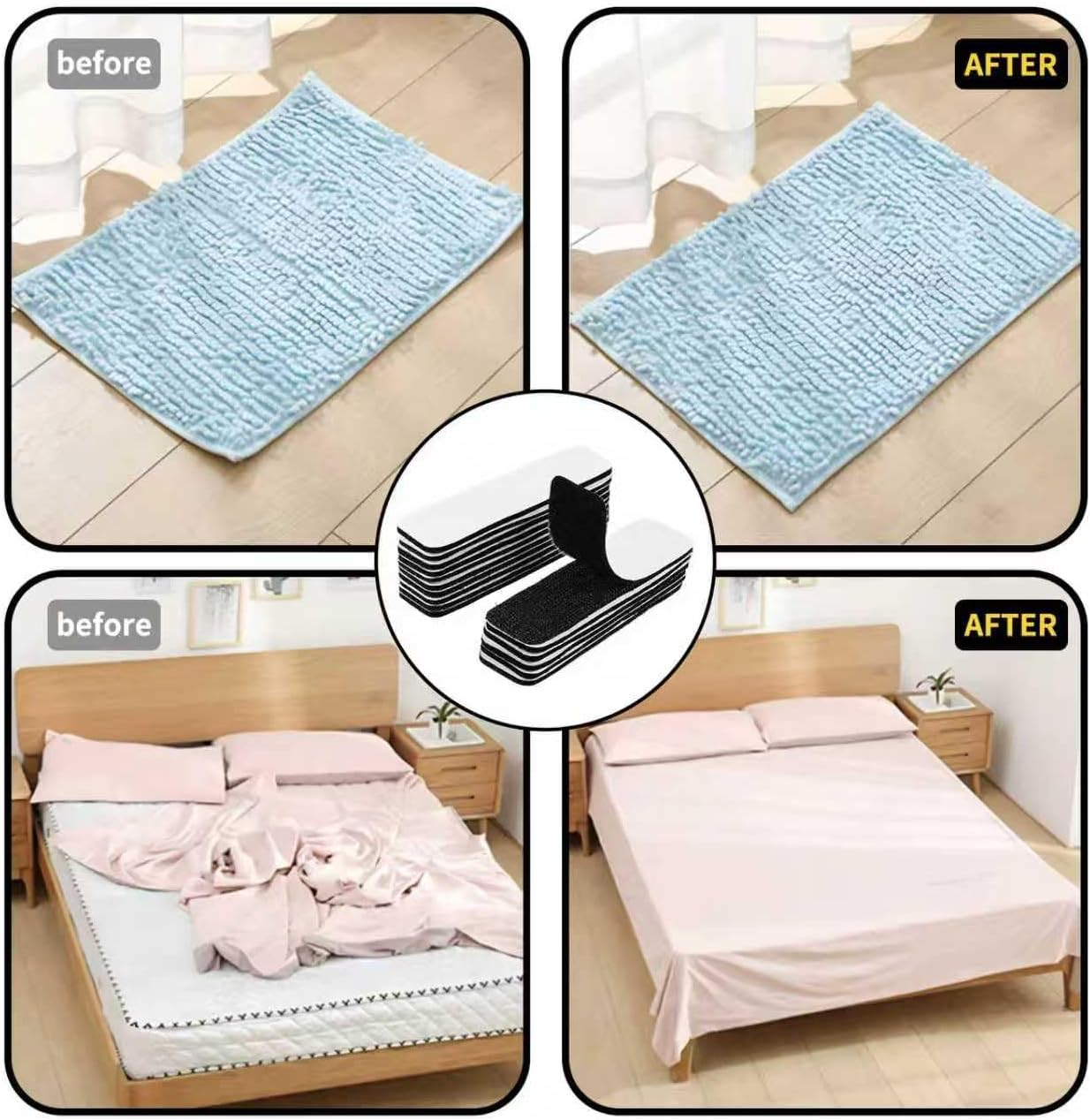 Hook and Loop Strips, 30 Sets Heavy Duty Sticky Tape with Adhesive Backing for Office, Home, Crafting, 1 X 4 Inch image number 6