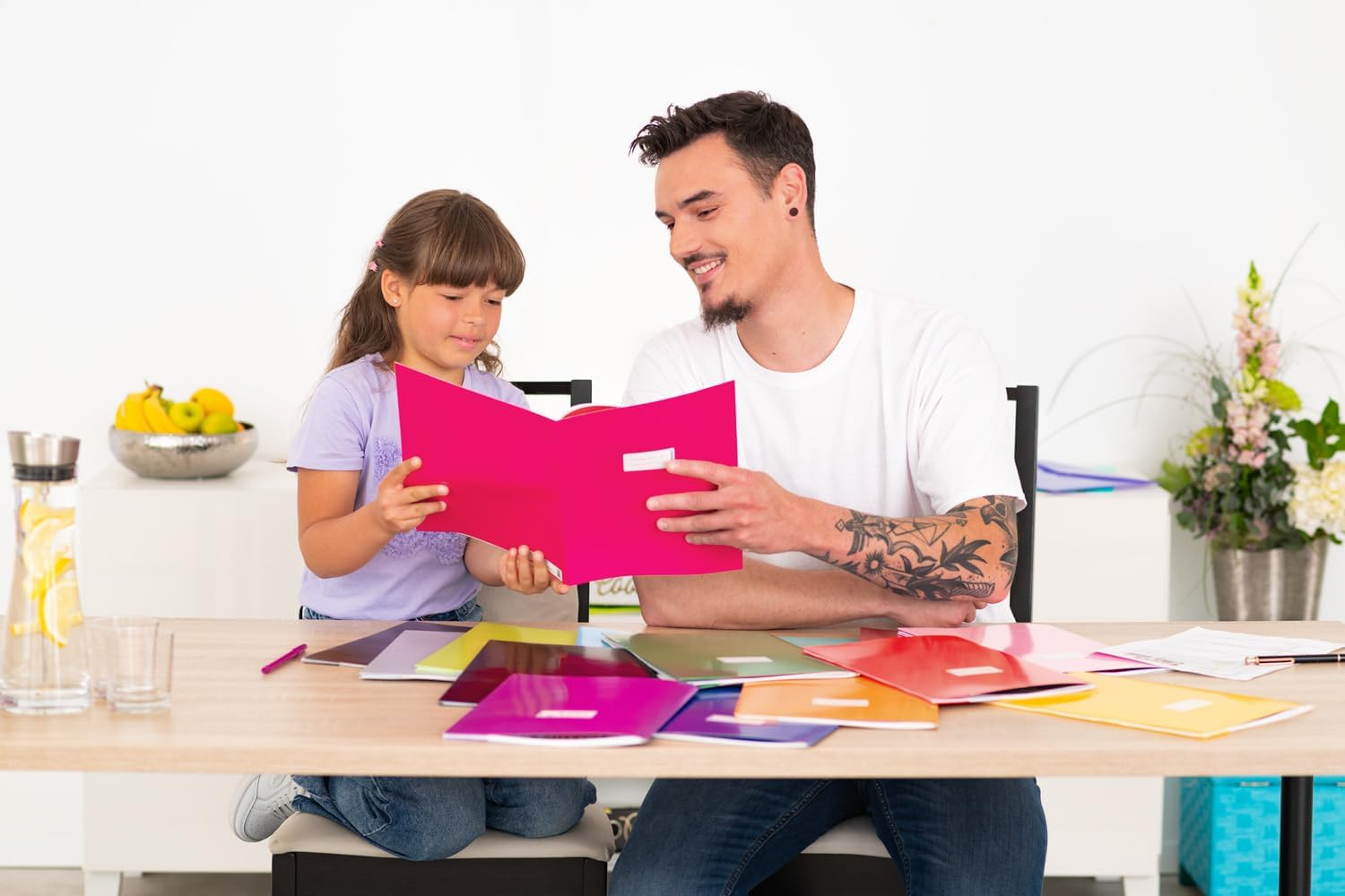 HERMA Cardboard Exercise Book Cover A4, with Inscription Field, Made of Extra-Strong Cardboard, Slip on Cover Jackets for School, Pink image number 5