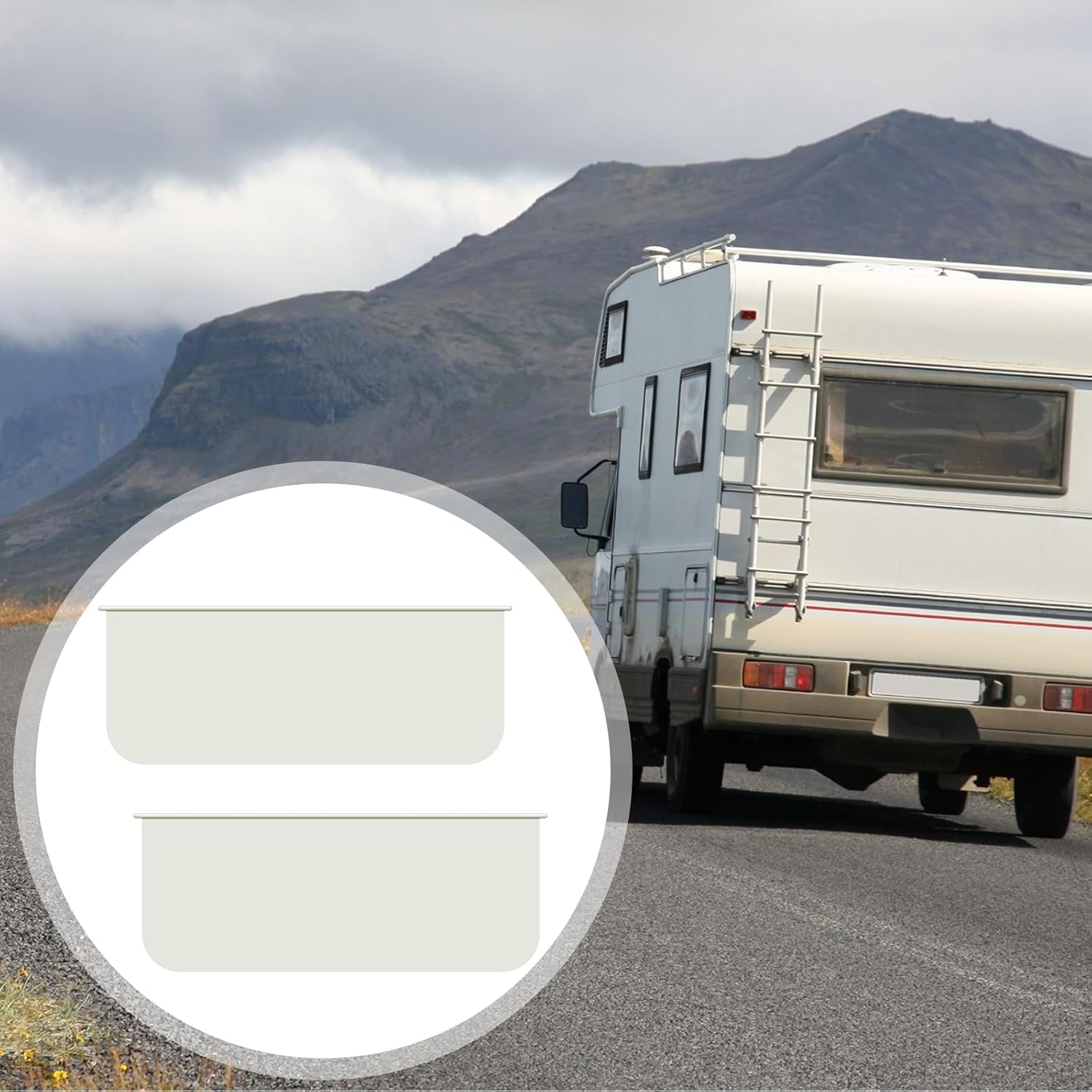 Maasechs 2 Pcs RV Damper Replacement RV Exhaust Vent Cover Exterior Range Stove Vent Cover outside Damper for Camper Trailer Motorhome, White image number 4