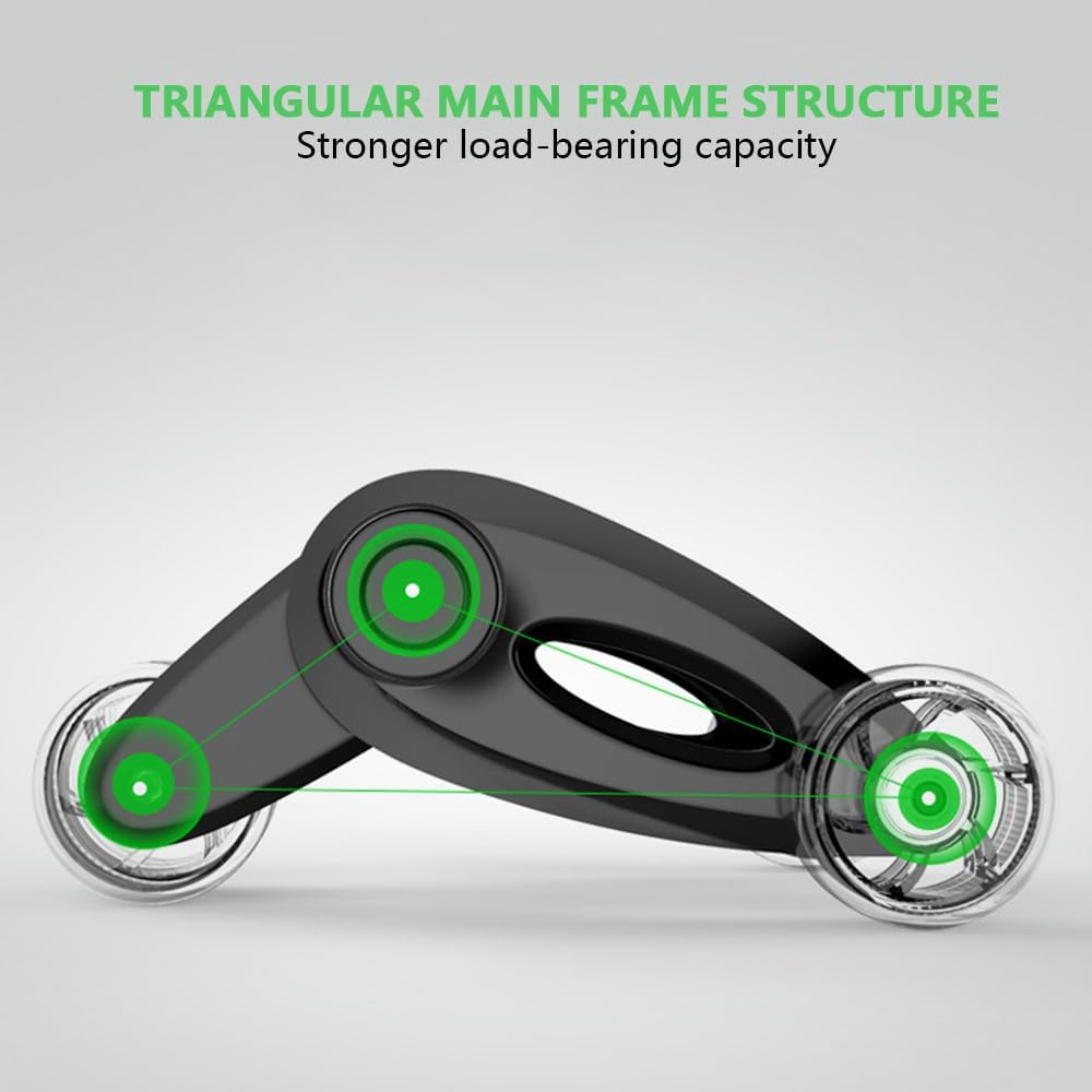 Ab Roller Wheel Set &ndash; 2-Piece Automatic Rebound Abdominal Wheel with Knee Mat, Compact Ab Workout Equipment for Men & Women, Abs Roller Fitness Kit