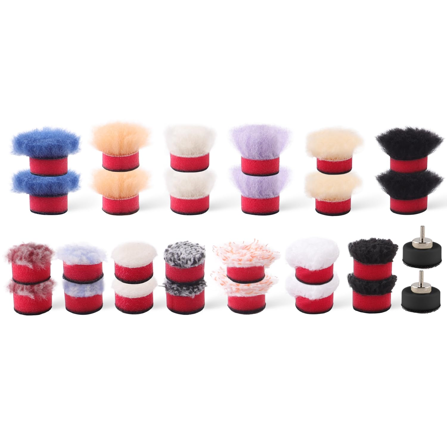 SPTA Mini Polishing Pads, 25Mm 50Mm 80Mm Detailing Polishing Pads Car Detailing Kit Vehicle Buffing Pads Preserving Wax & Polishing Pads Paint Polishing Applicator (32Pcs) for Mini Polisher -XBP123M58