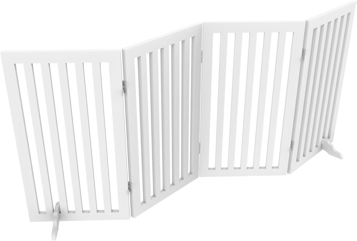 Oppsbuy Large Free Standing Dog Gate, Extra Wide Safety Wood Pet Gate, Extra Tall Foldable Dog Gate Indoor,Doorway Pet Barrier, Expands up to 141Cm image number 4