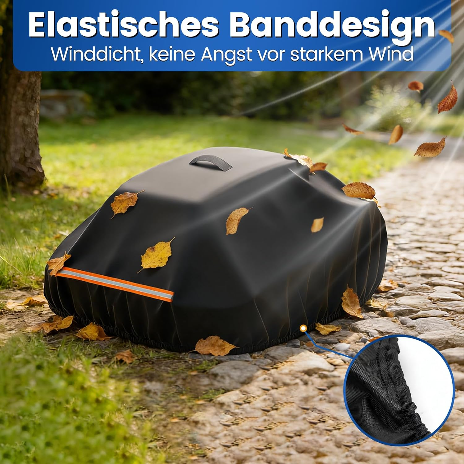 Fenghome Cover for Robotic Lawnmower, Wireless Automatic Lawn Robot, Waterproof Protective Cover, Protective Cover for YUKA Mini 500/700 Robotic Lawnmower, with Buckle Strap and Handles, 56 X 43 X 31 image number 4