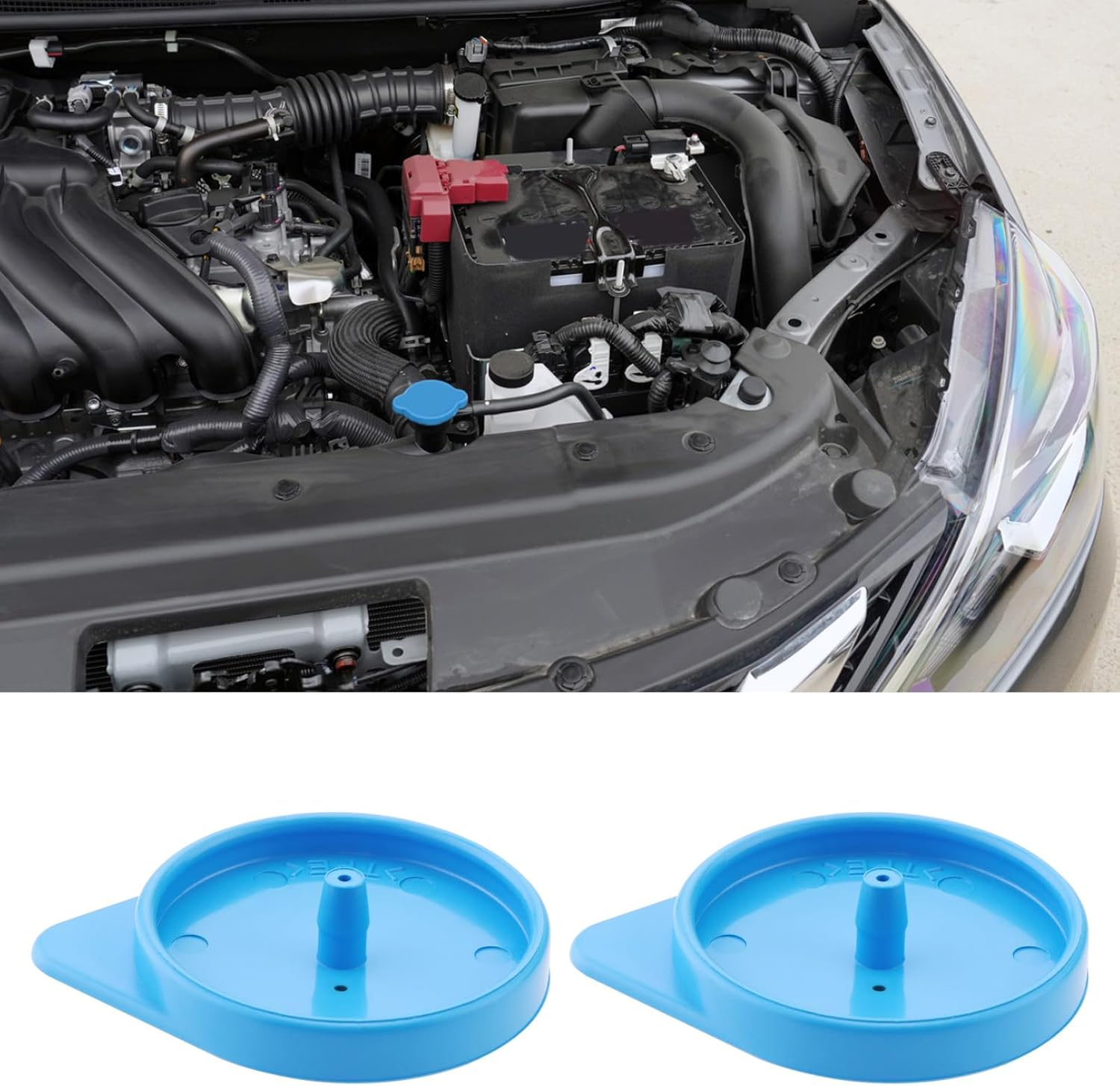 LT Easiyl 2Pcs Wiper Wash Reservoir Cap Windscreen Washer Bottle Cap 28913AX600 Compatible with Nissan Micra Note K12 E11 Car Windshield Reservoir Plastic Cover image number 2