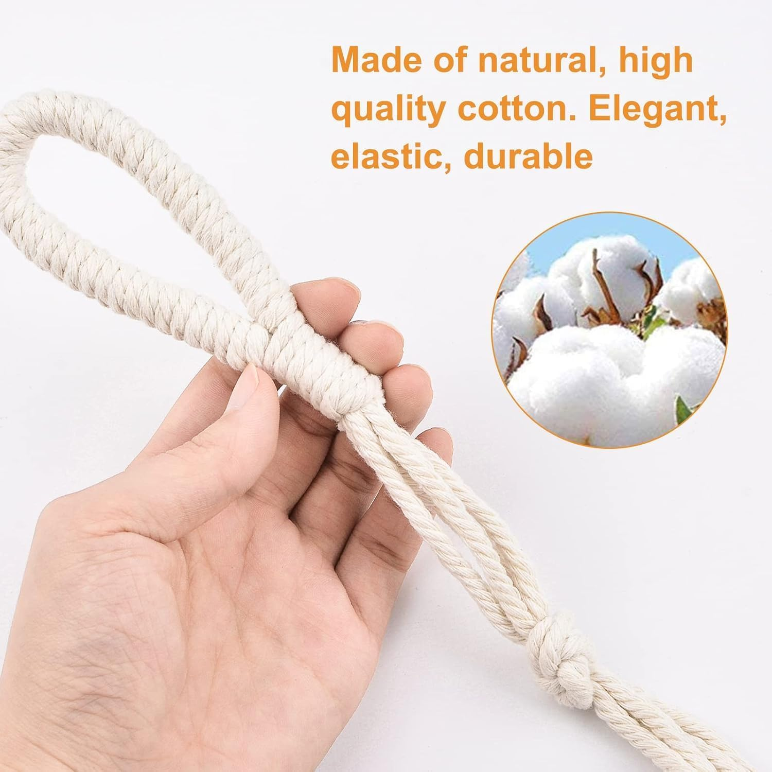Plant Hangings Basket Extender Ropes, 5Pcs Macrame Plant Hanger Extender Ropes,Handmade Plant Hangings Basket Extender Ropes,Macrame Beige Plant Hanger Extender Ropes,Plant Hanger Extender Ropes image number 6
