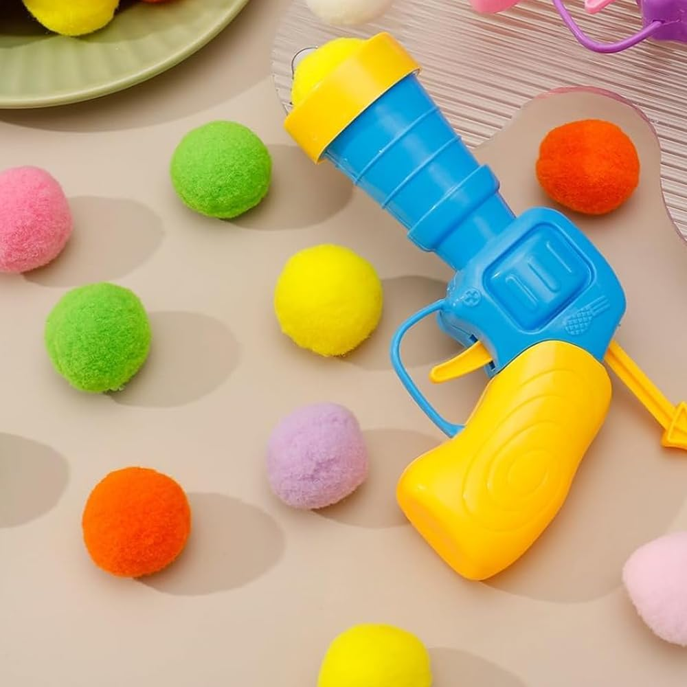 Cat Toy Gun Launcher 2Pcs with 100 Balls for Interactive Play, Cat Toys Plush Ball Interactive for Indoor Cats image number 2
