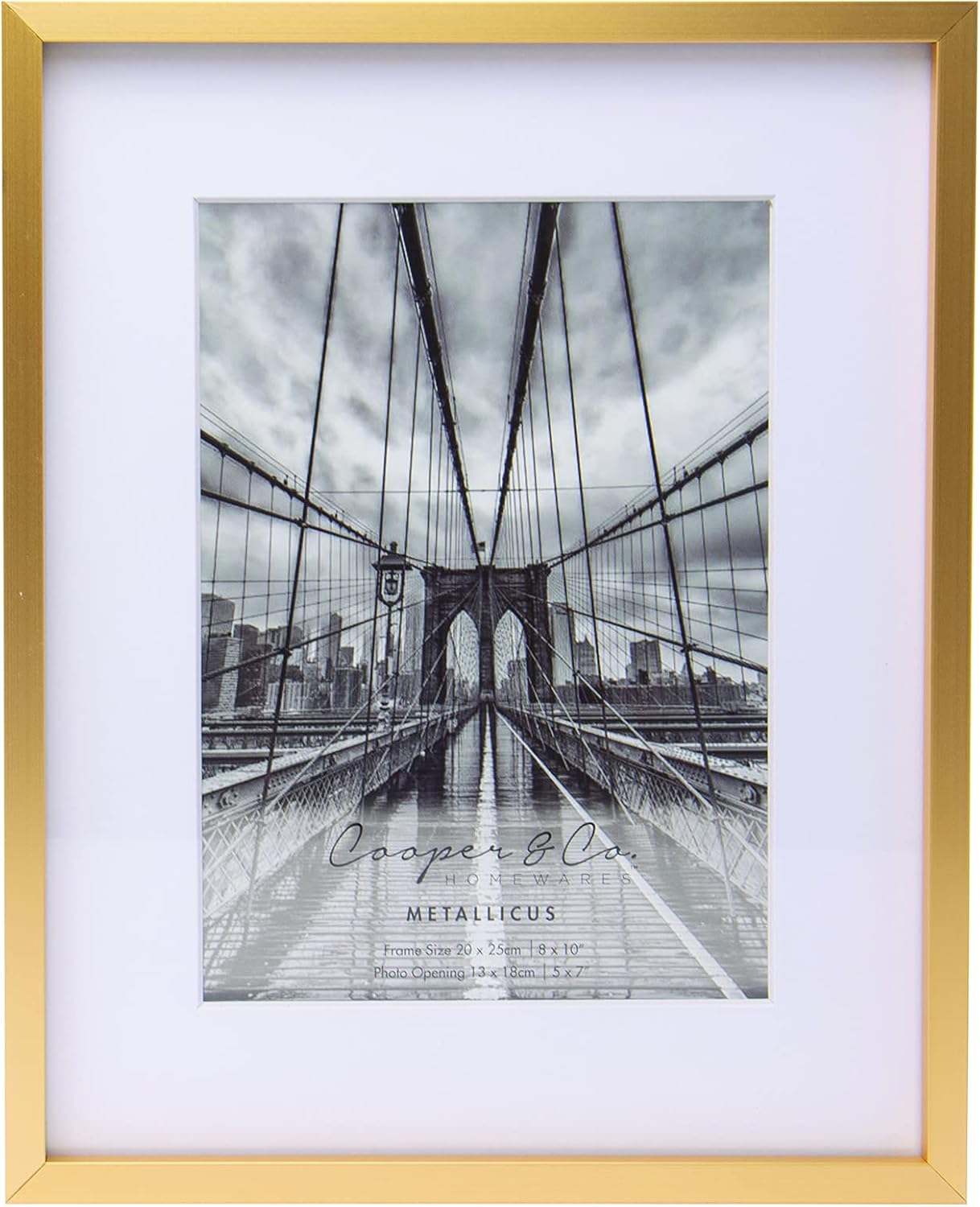 Cooper & Co Set of 2 8X10 Matt to 5X7 Gold Premium Metallicus Metal Photo Frames image number 3