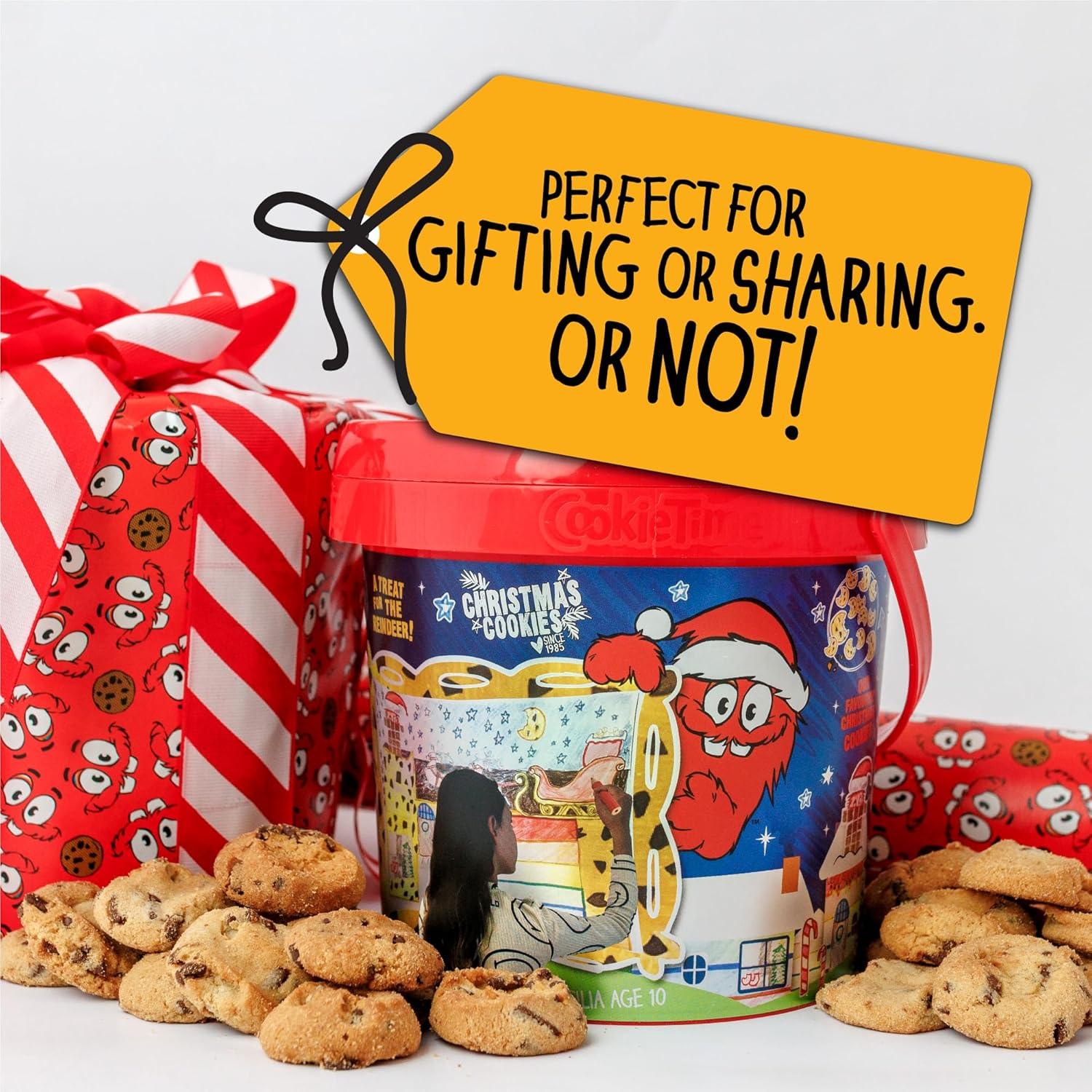 Cookie Time Chocolate Chip Cookies Bucket, 600 G | Approx 85 Bite-Size Cookies | Homestyle Biscuits Made with Real Chocolate image number 3