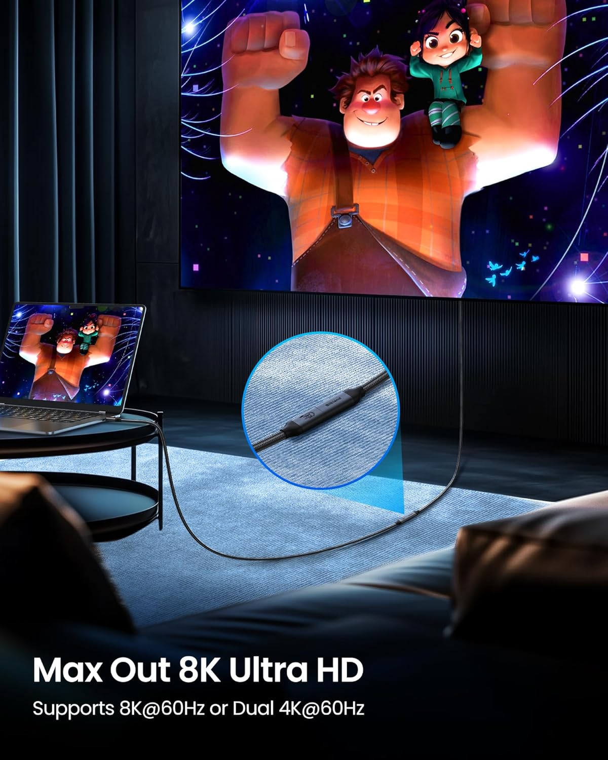 Silkland USB C Extension Cable 40Gbps, [240W Charging/8K/4K@240Hz] USB C Extender 3.3Ft, Braided USB4 Extension Male to Female for Thunderbolt 4/USBC Hub/Iphone16/Macbook/Ipad/Pixel/Dell XPS image number 3