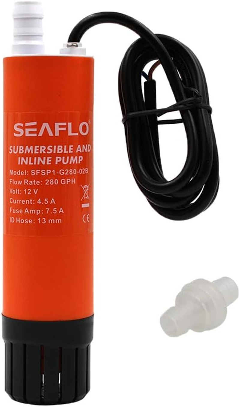 Submersible/Inline Water/Transfer Pump - 12V, 280 GPH for RV image number 4