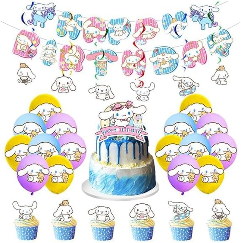 Cinnamoroll Decoration Birthday Sanrio Children'S Birthday Decoration Sanrio Balloons Decoration Sanrio Birthday Balloons Cinnamoroll Cake Topper Cinnamoroll Birthday Garland Sanrio Spiral Decorations image number 1