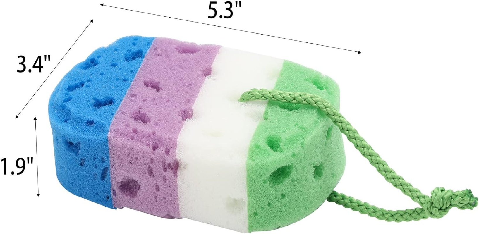 BTYMS 3 Pieces Exfoliating Bath Sponge Body Sponges Shower Loofah Soft Bathing Pouf Foam Lufa Body Scrubber image number 2