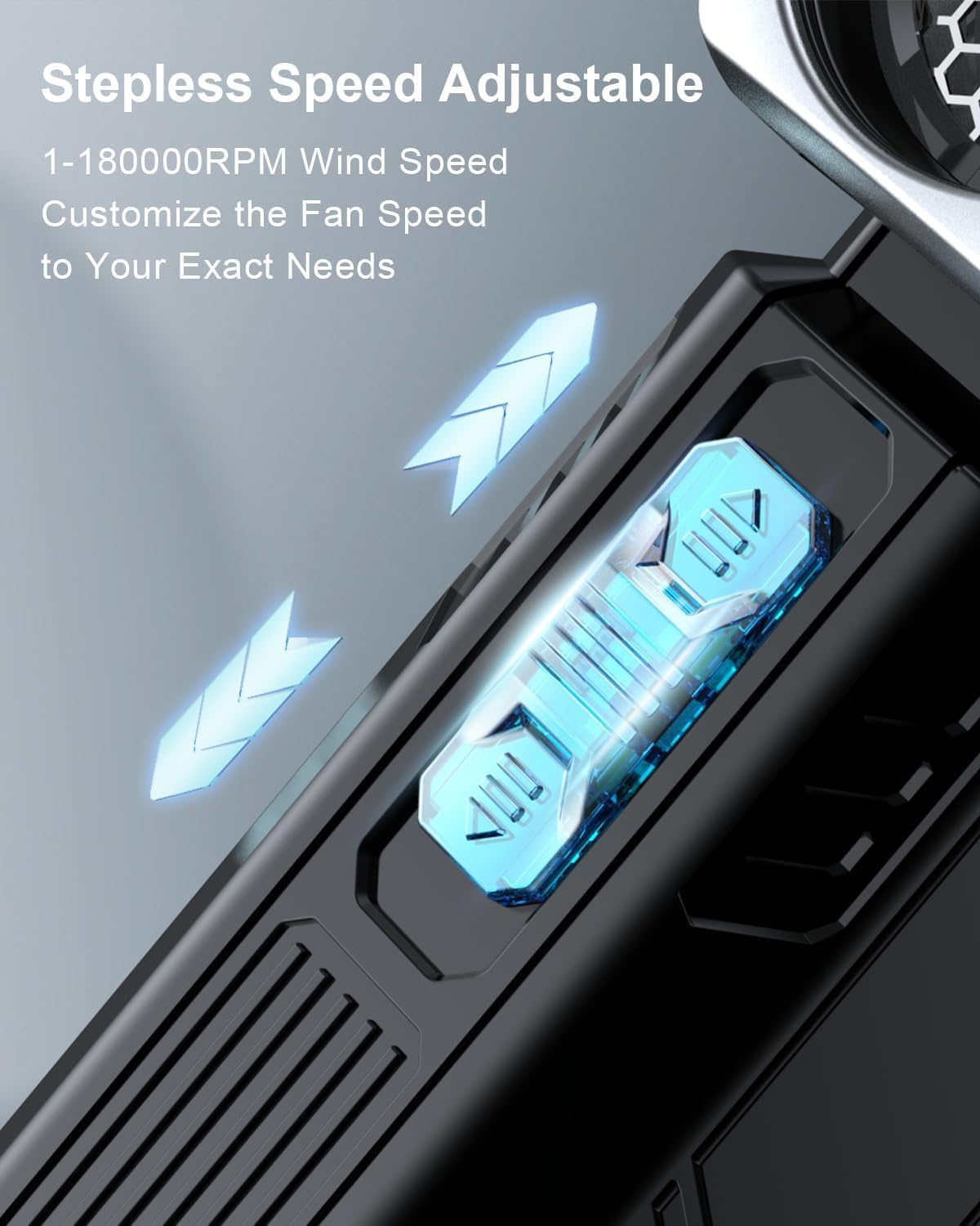 Compressed Air Duster, Super Powerful 180000 RPM Turbo Fan Stepless Speed Adjustable Blower High Speed Duct Fan-Air Broom for BBQ Auto Keyboards Home Outdoor Dust Rain Snow Leaves Removal image number 6