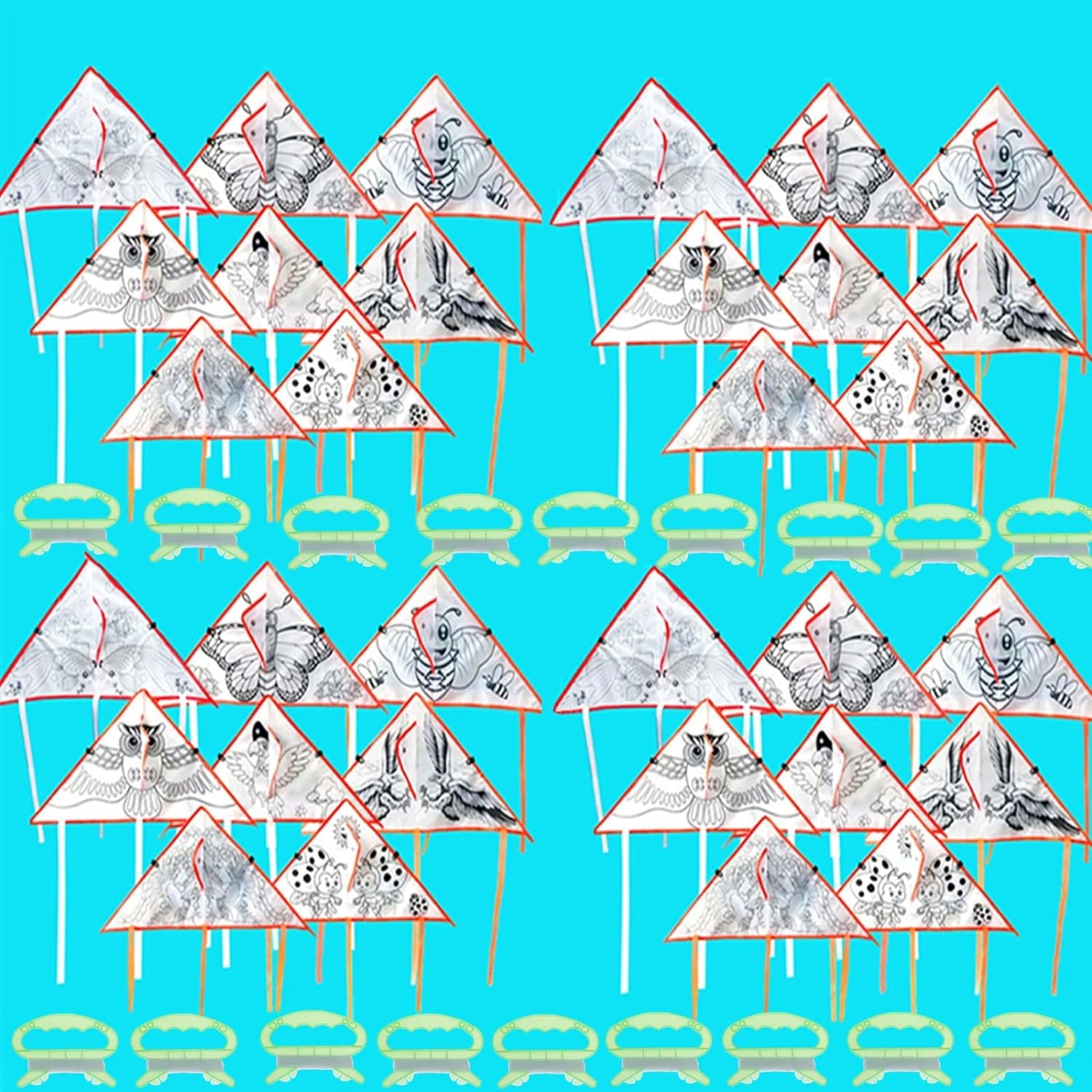 20 Psc DIY Color Filled Kite for Kids Kite Making Kit Bulk, Painting Kites,Decorating Coloring Kite Party Pack,Colorful Life Kite for Kids & Adults, Extremely Easy to Fly Kite for Beginner 10 image number 1