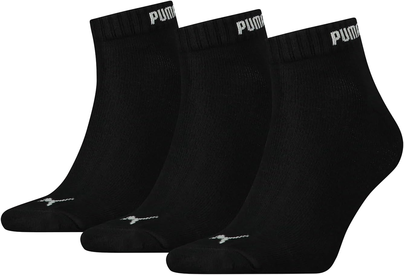 PUMA Unisex Quarter-V Socks 3P