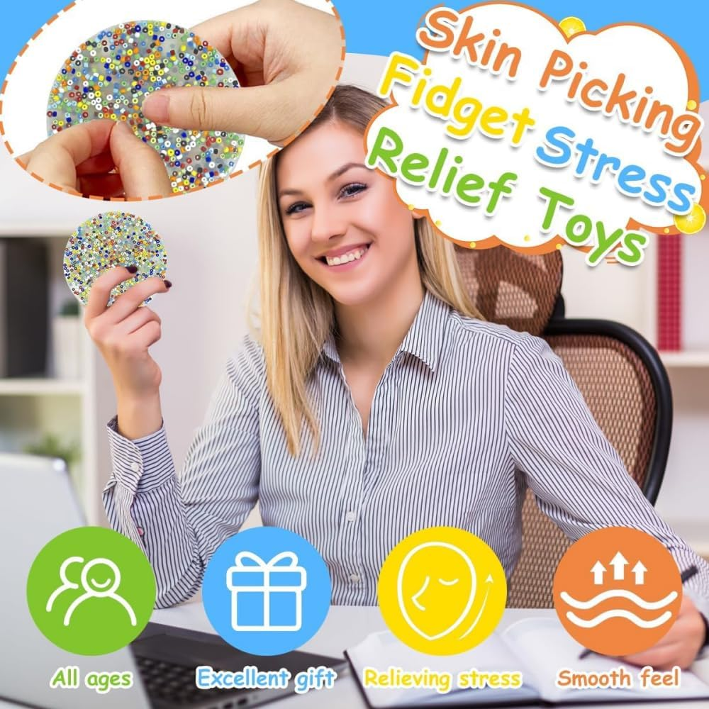 Skin Picking Fidget Toys, Pick Pad Fidget, Picky Party Pad Fidget,Trichotillomania for Skin Pickers, Dermatillomania ，Stress Anxietys Relief Toys for Adults （3Pcs） image number 5