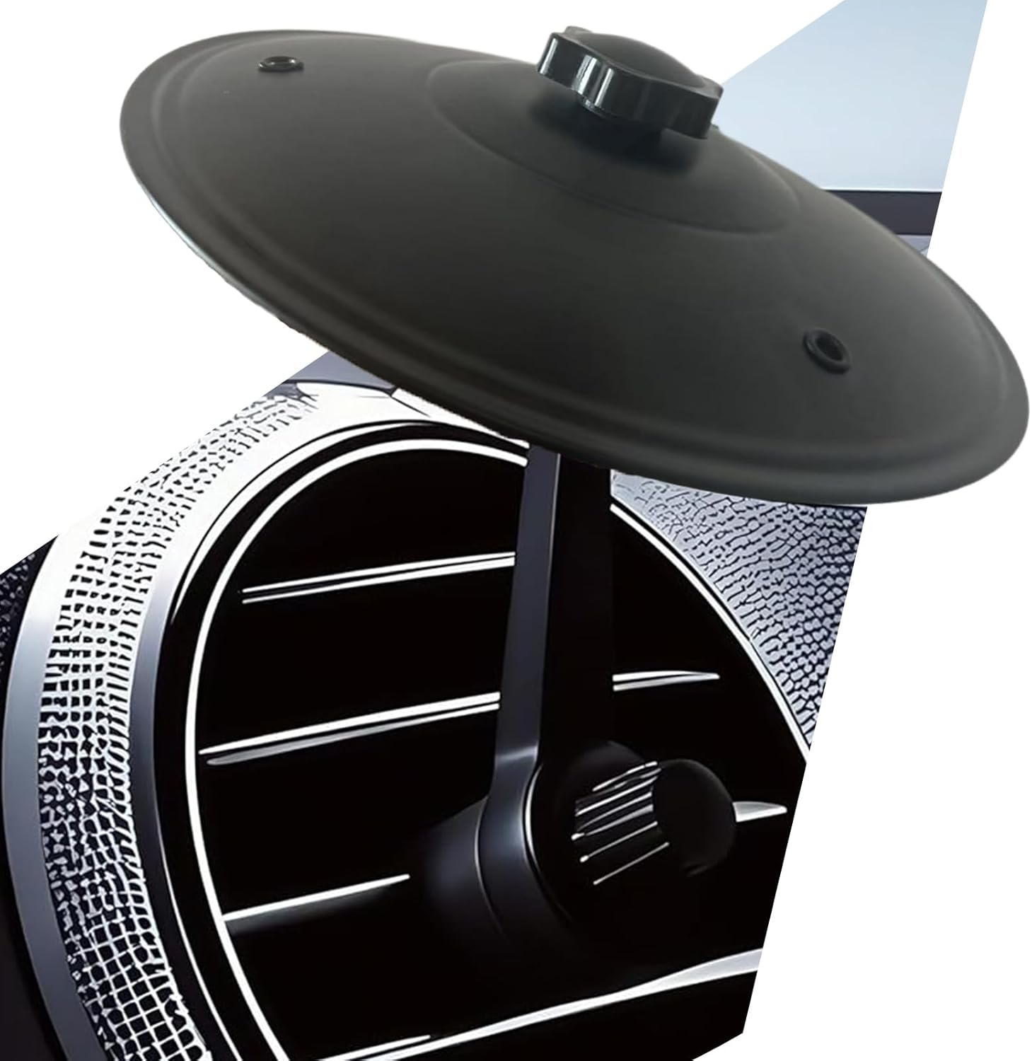 Car Cymbal, Car Crash Cymbal Air Vent - Easy Clip-On Mini Cymbal for Car Dashboard.Cool Car Interior Accessories for Entertainment(Silver)