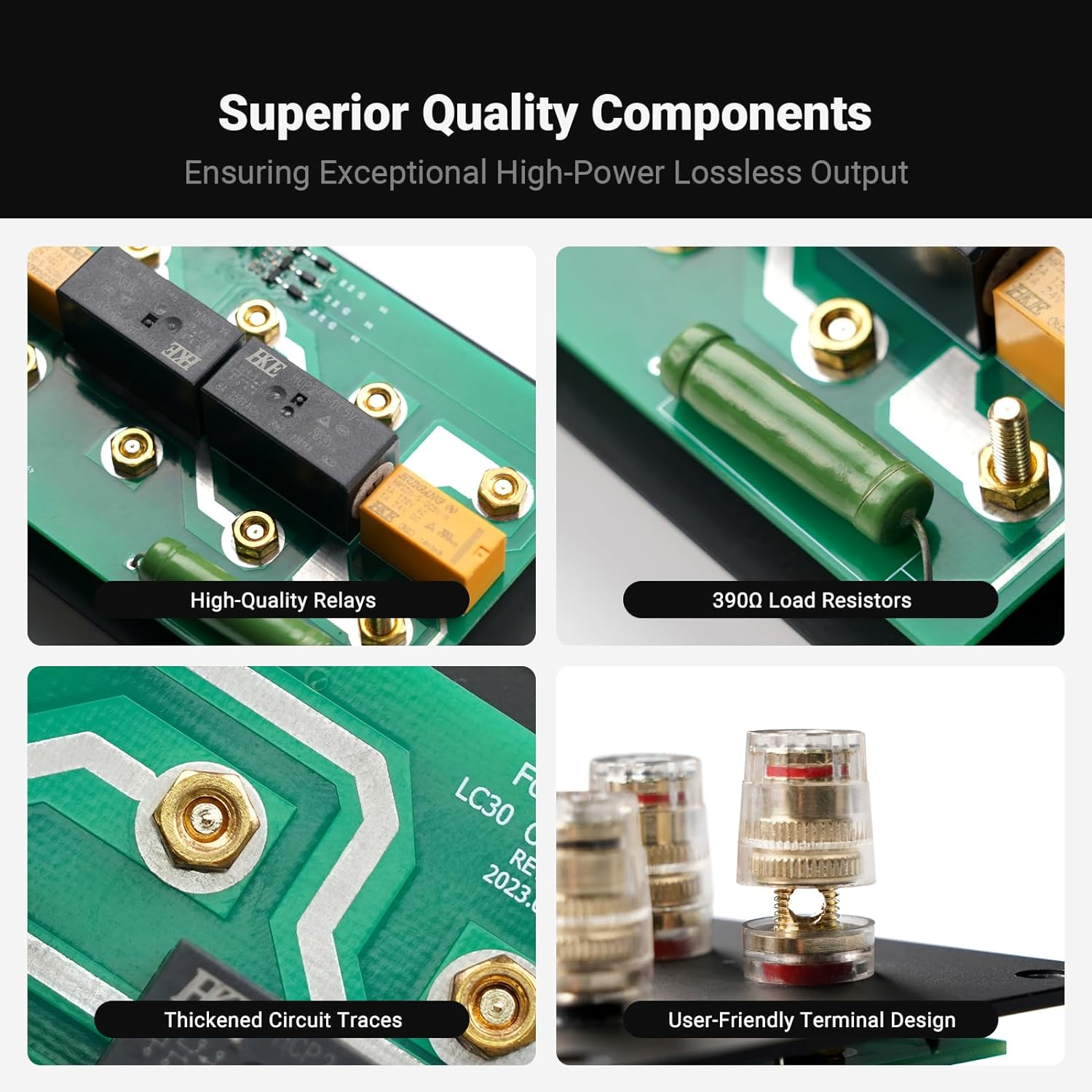 Fosi Audio LC30 VU Meter Amplifier Speaker Selector Box, 2-Way Analog Audio Switcher, for Stereo Hifi Amps and Passive Speakers, Home Audio Component with Remote Control image number 6