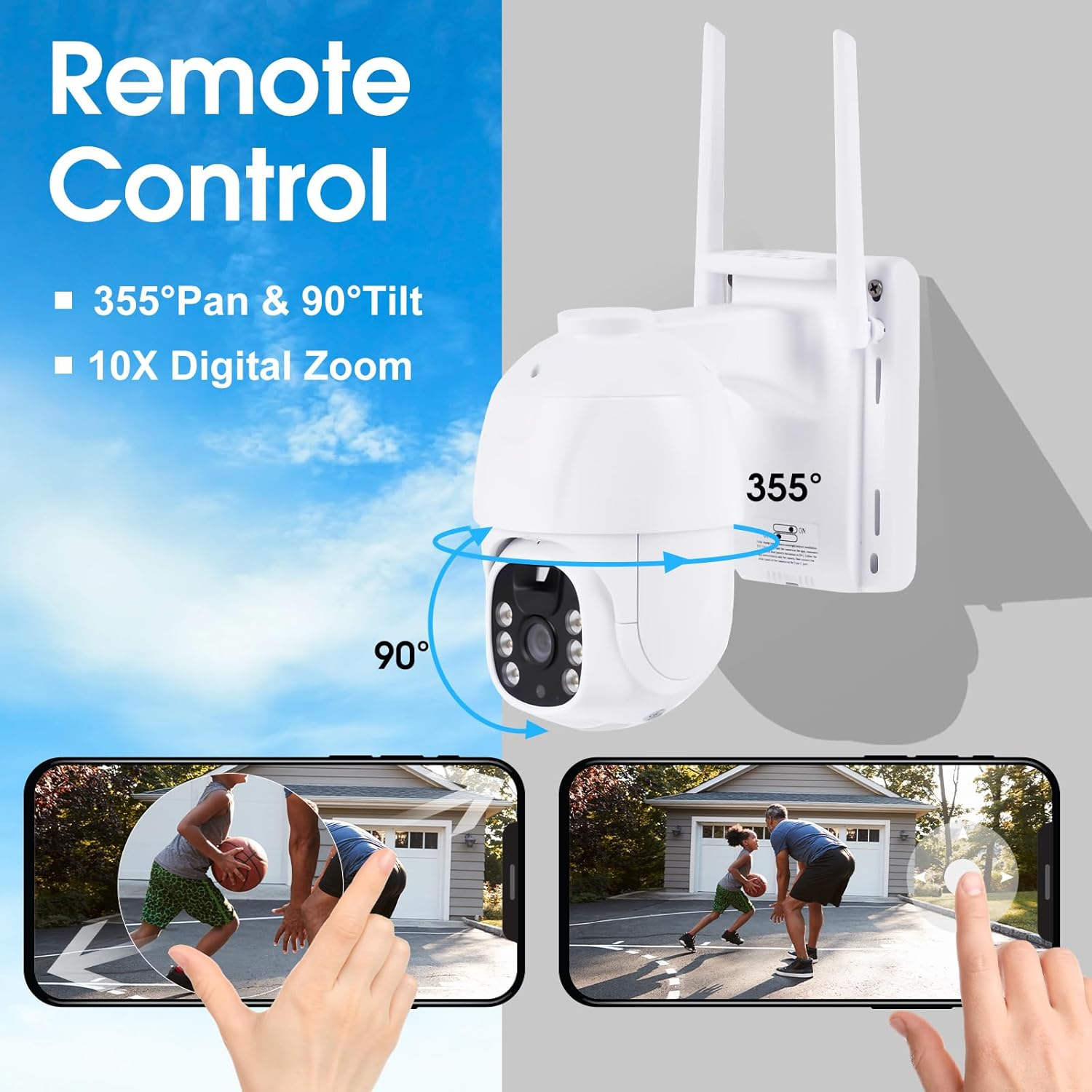 ADVWIN 4G LTE Solar Security Camera, Outdoor No Wifi Wireless Home Surveillance, with Colour Night Vision, 355&deg;/90&deg; Swivel, PIR Motion Alarm, 2-Way Audio, for Farm, Construction Site, Warehouse Use - Solar-4G Lte-Single Cam image number 2