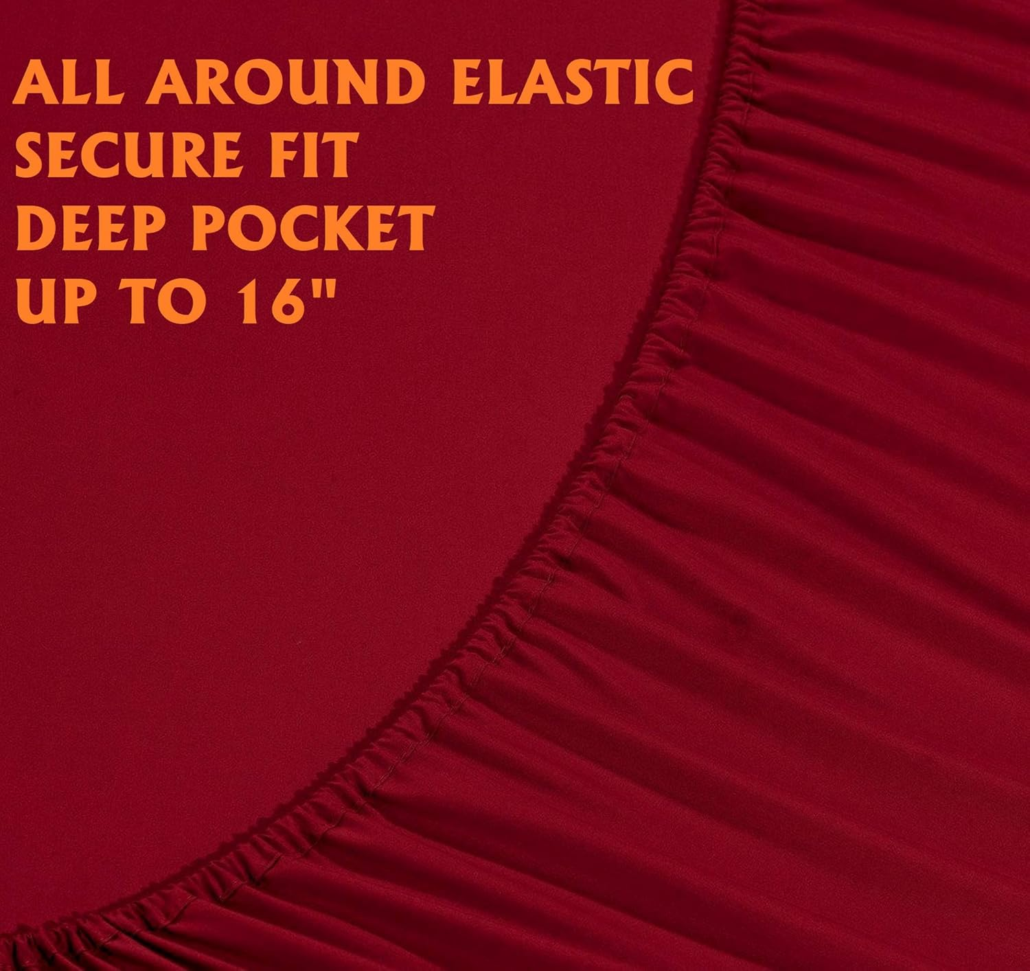 Elegant Comfort Luxury Soft Bed Sheets 1500 Premium Hotel Quality Microfiber Softness Wrinkle and Fade Resistant (6-Piece) Bedding Set, California King, Burgundy Amaranth image number 7