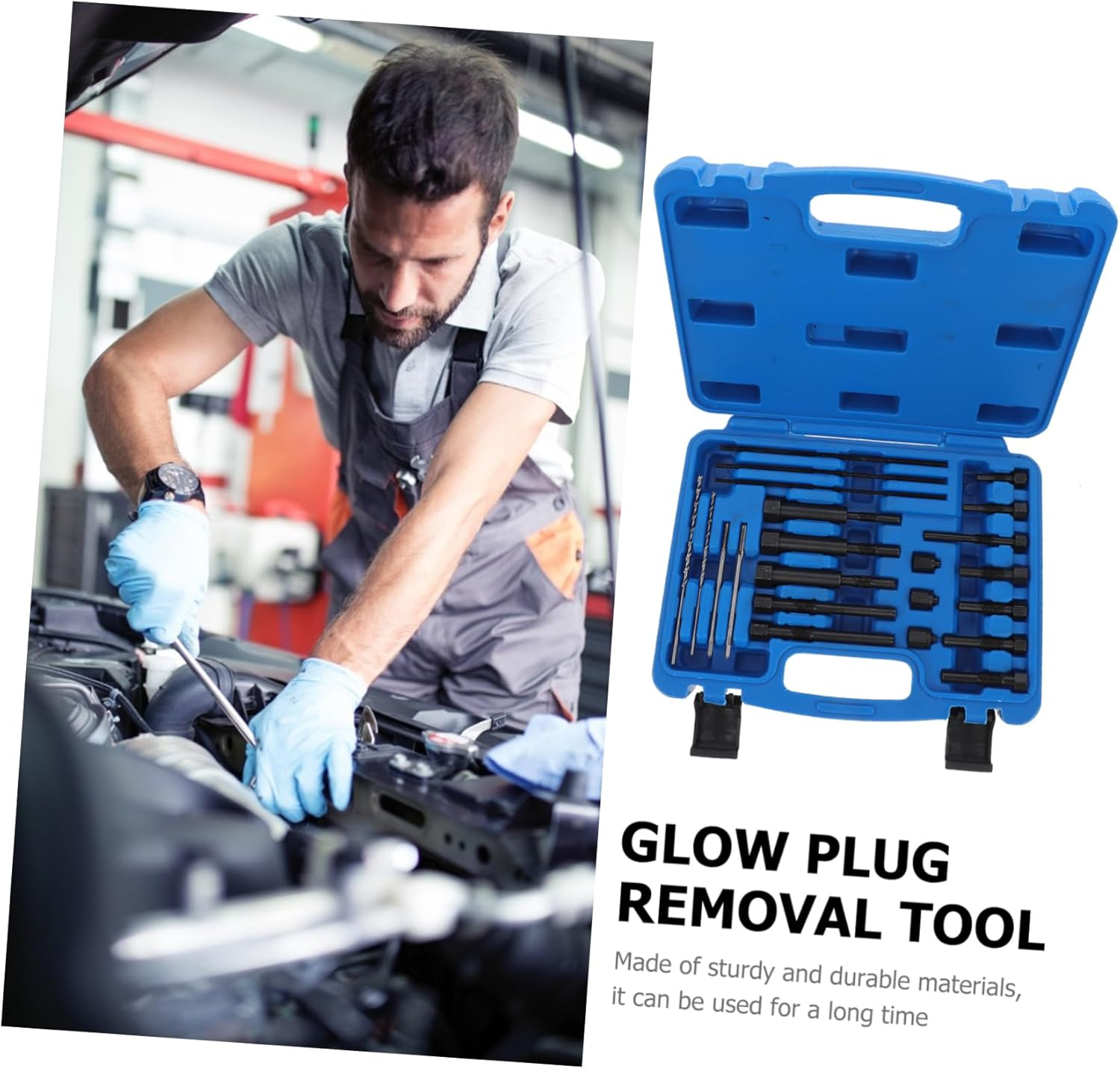 ULTECHNOVO Damaged Glow Plug Extractor and Thread Repair Kit Automotive Glow Plug Removal Tool for Broken Extraction and Car Maintenance Equipment