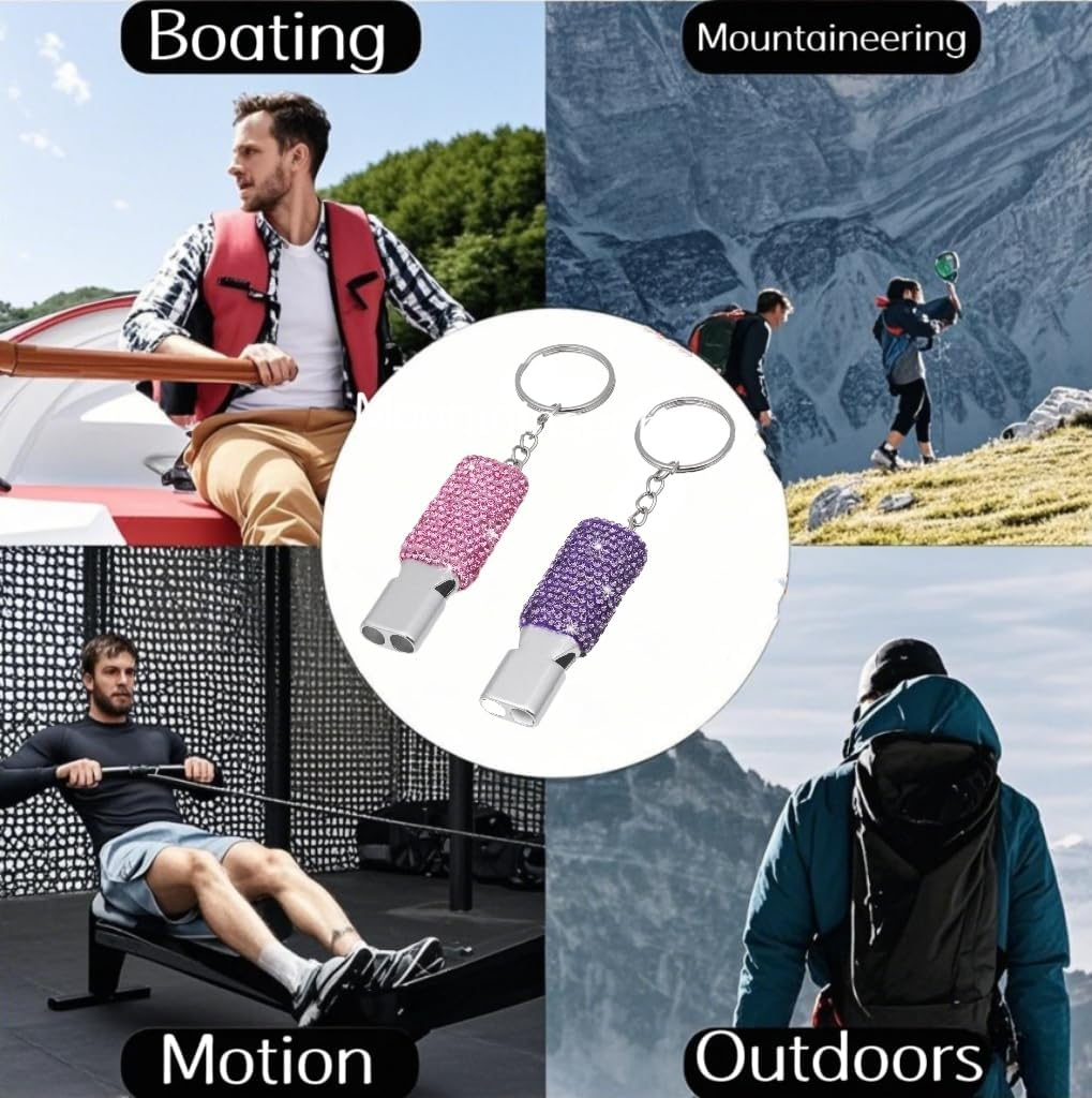 Emergency Whistles with Keychain for Camping and Hiking, 2-Pack image number 4