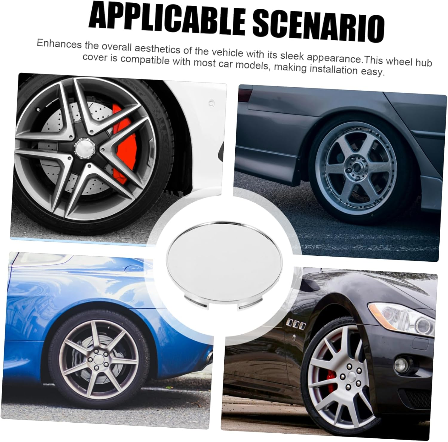 ASAKKURA 4Pcs Car Wheel Hub Covers for Semi Trucks Cars Tire Hub Caps Protection Covers image number 3