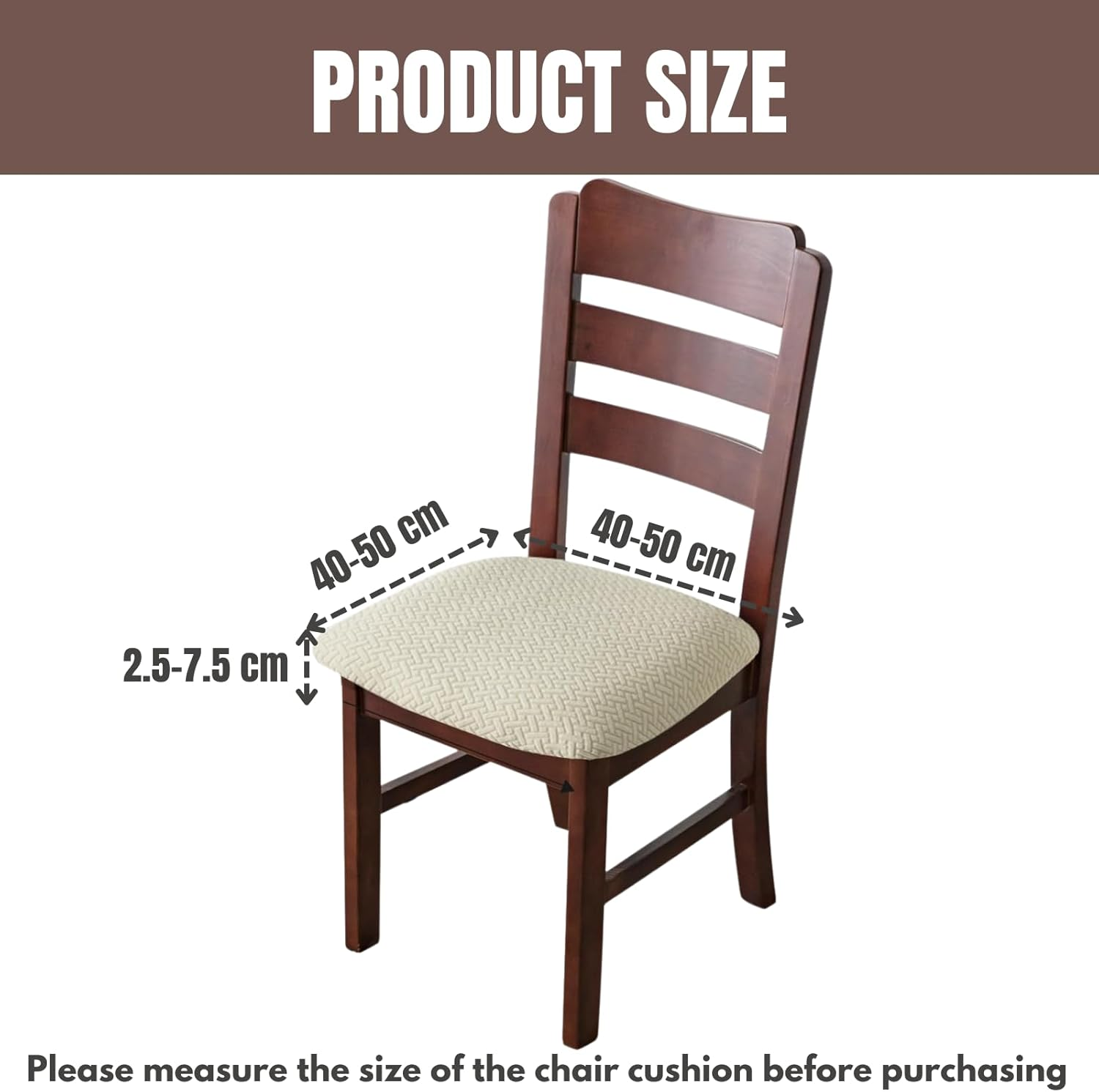 Dining Chair Covers Set of 4, JOMWEN Stretch Jacquard Washable Seat Slipcovers, Chair Cushion Protector, Kitchen Dining Home (Beige, 4 PCS)