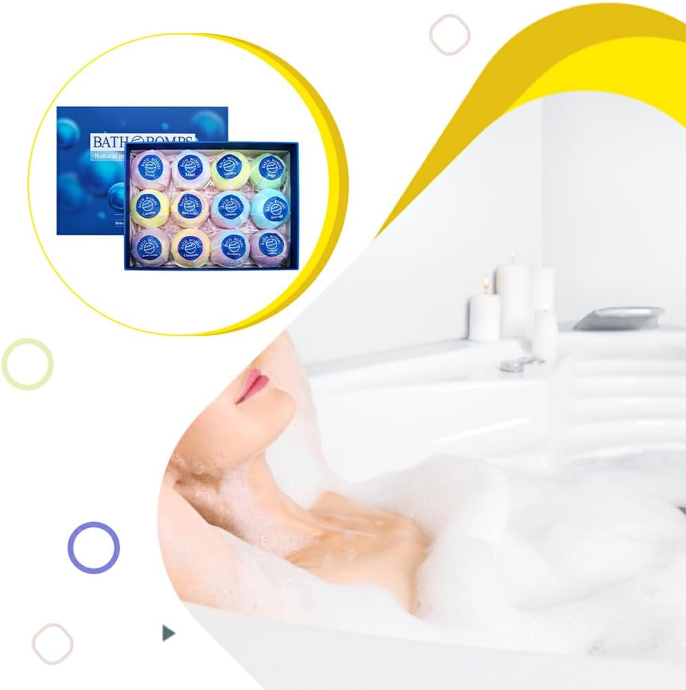 12Pcs/Set Luxurious Bath Set for Women Aromatherapy Spa Essentials Bath Bombss for Women Gifts Bath Bombssfor Kids, Blue image number 3